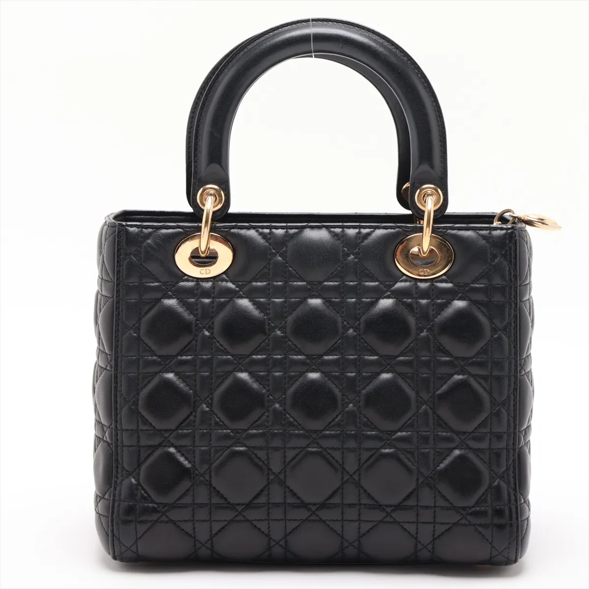 Cannage Lady Dior Leather 2-Way Handbag, Black — view 2