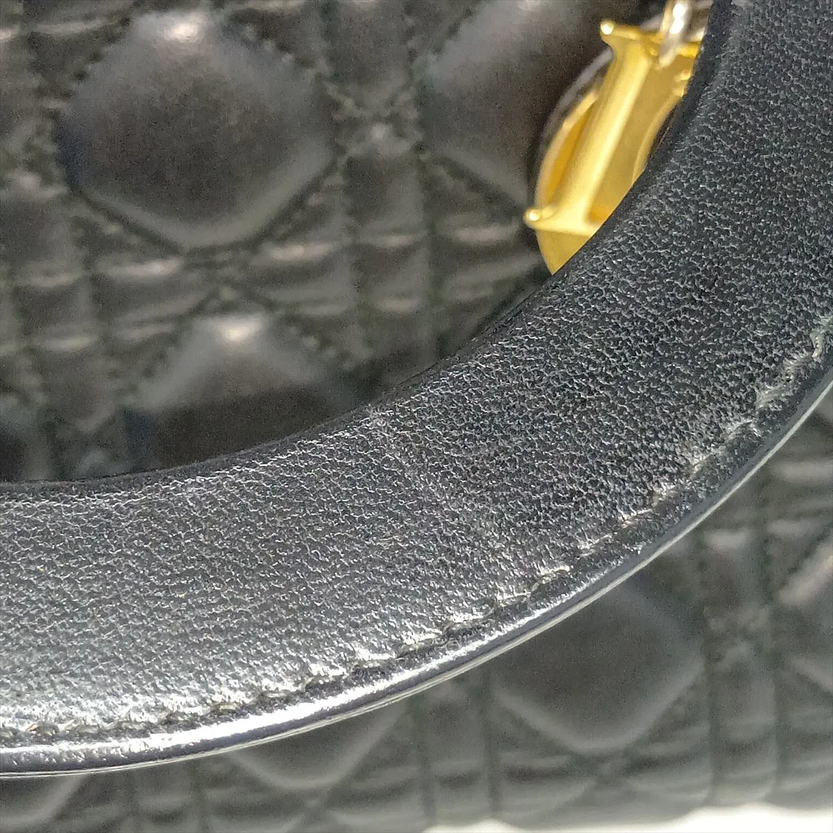 Cannage Lady Dior Leather 2-Way Handbag, Black — view 13