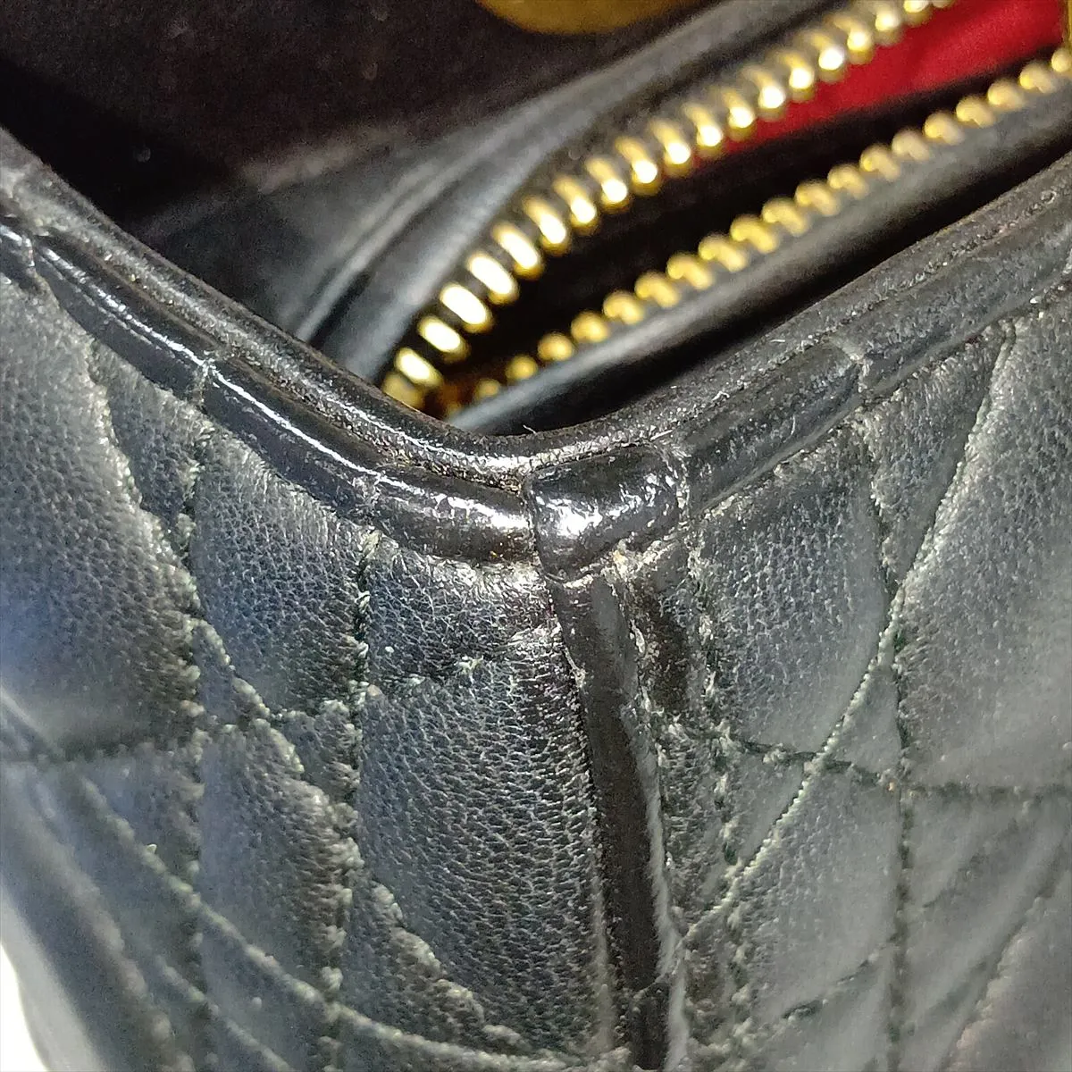 Cannage Lady Dior Leather 2-Way Handbag, Black — view 14
