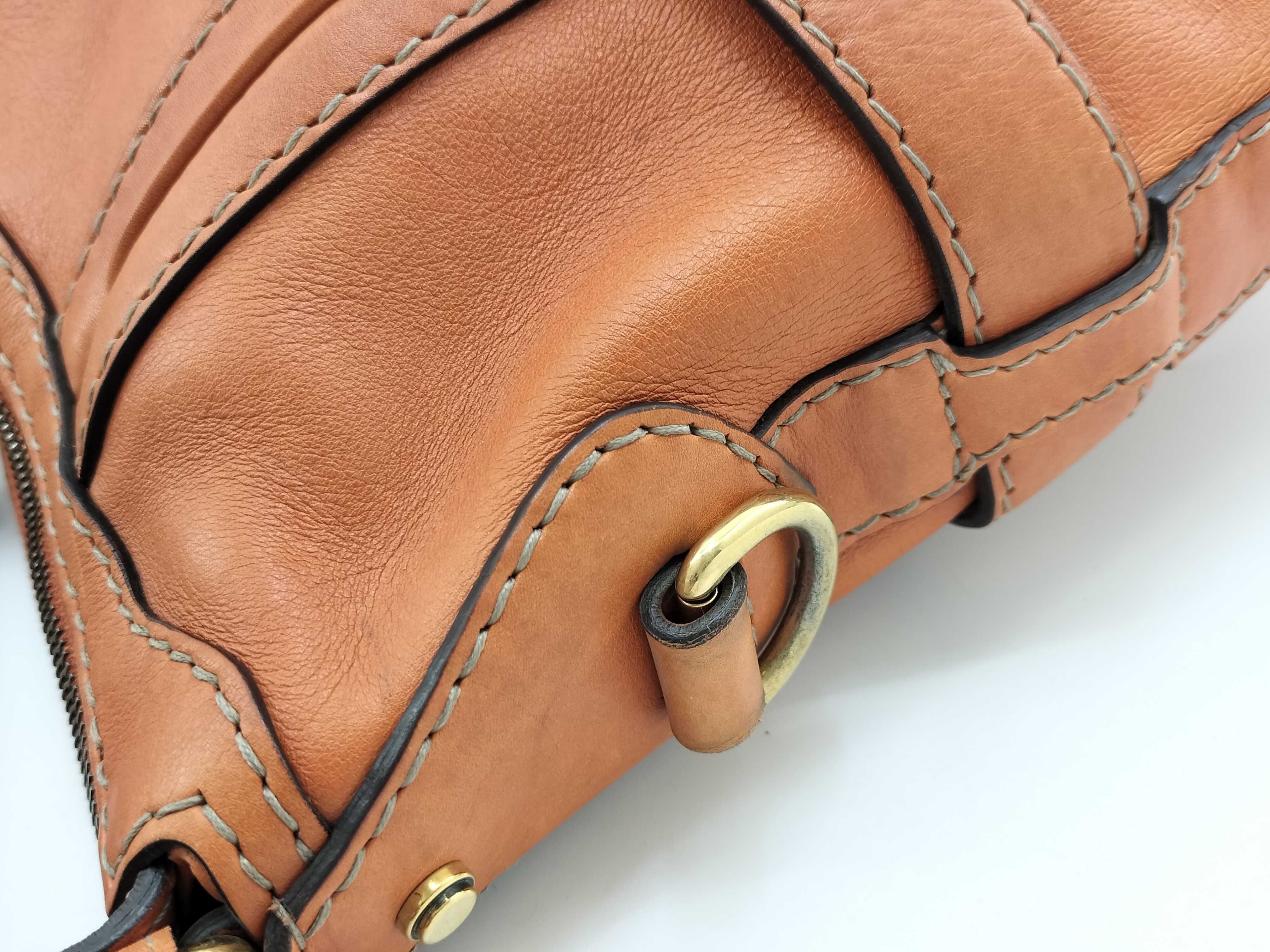 Orange Leather Double G Buckle Shoulder Bag with Long Shoulder Strap — view 11