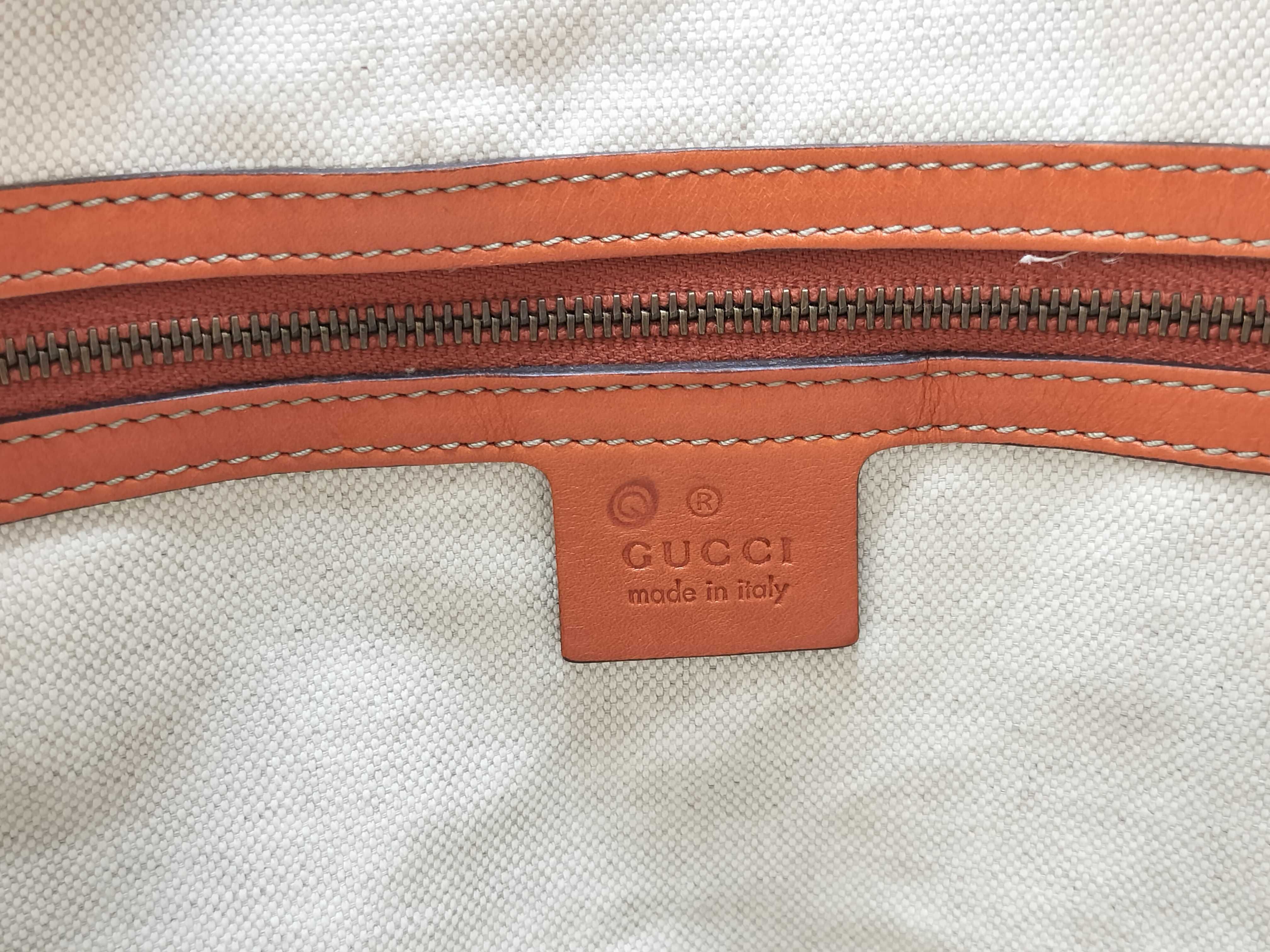 Orange Leather Double G Buckle Shoulder Bag with Long Shoulder Strap — view 15