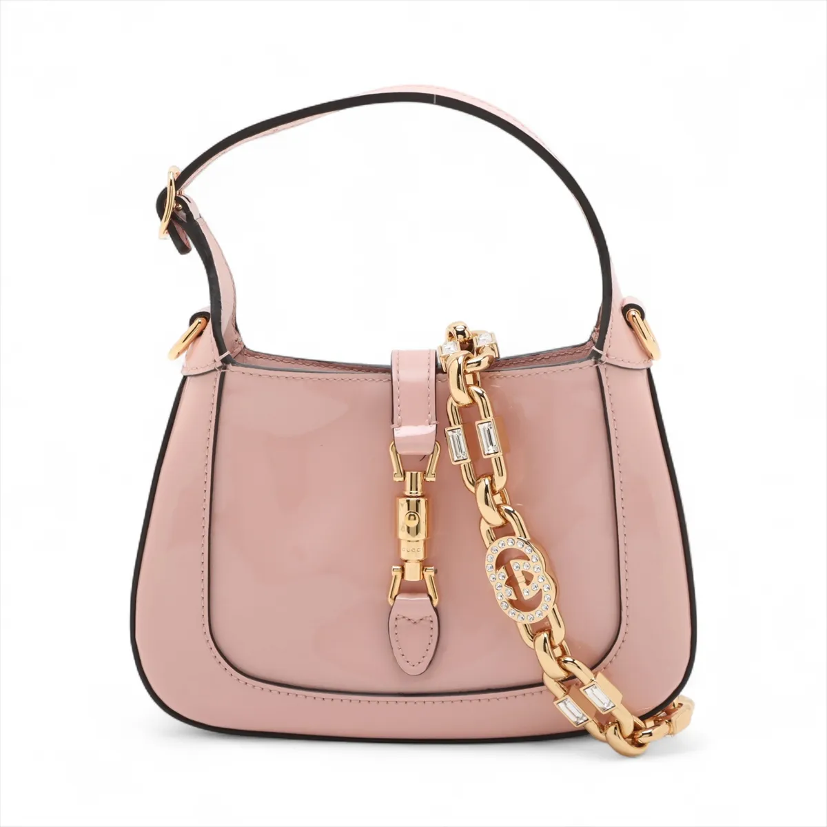 Jackie 1961 Patent Leather 2-Way Shoulder Bag, Pink, 699651