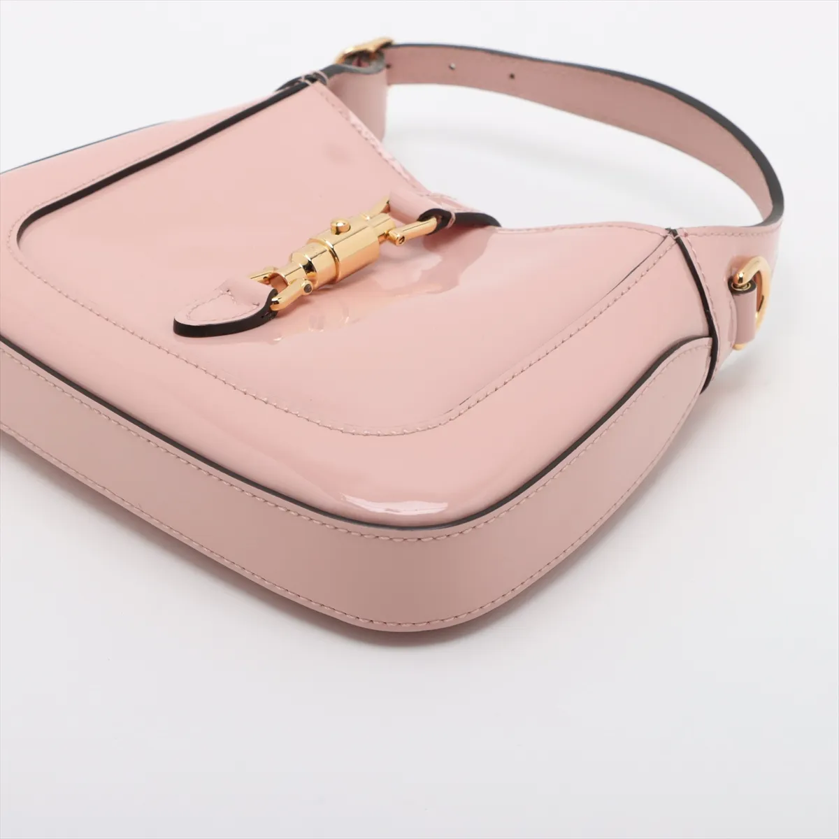 Jackie 1961 Patent Leather 2-Way Shoulder Bag, Pink, 699651 — view 3