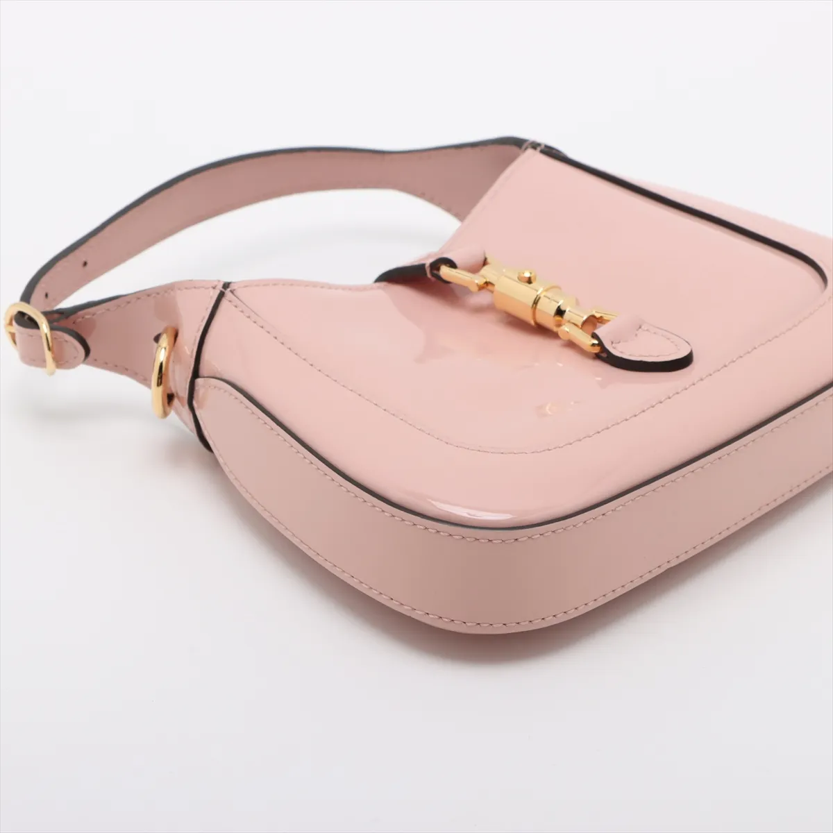 Jackie 1961 Patent Leather 2-Way Shoulder Bag, Pink, 699651 — view 4