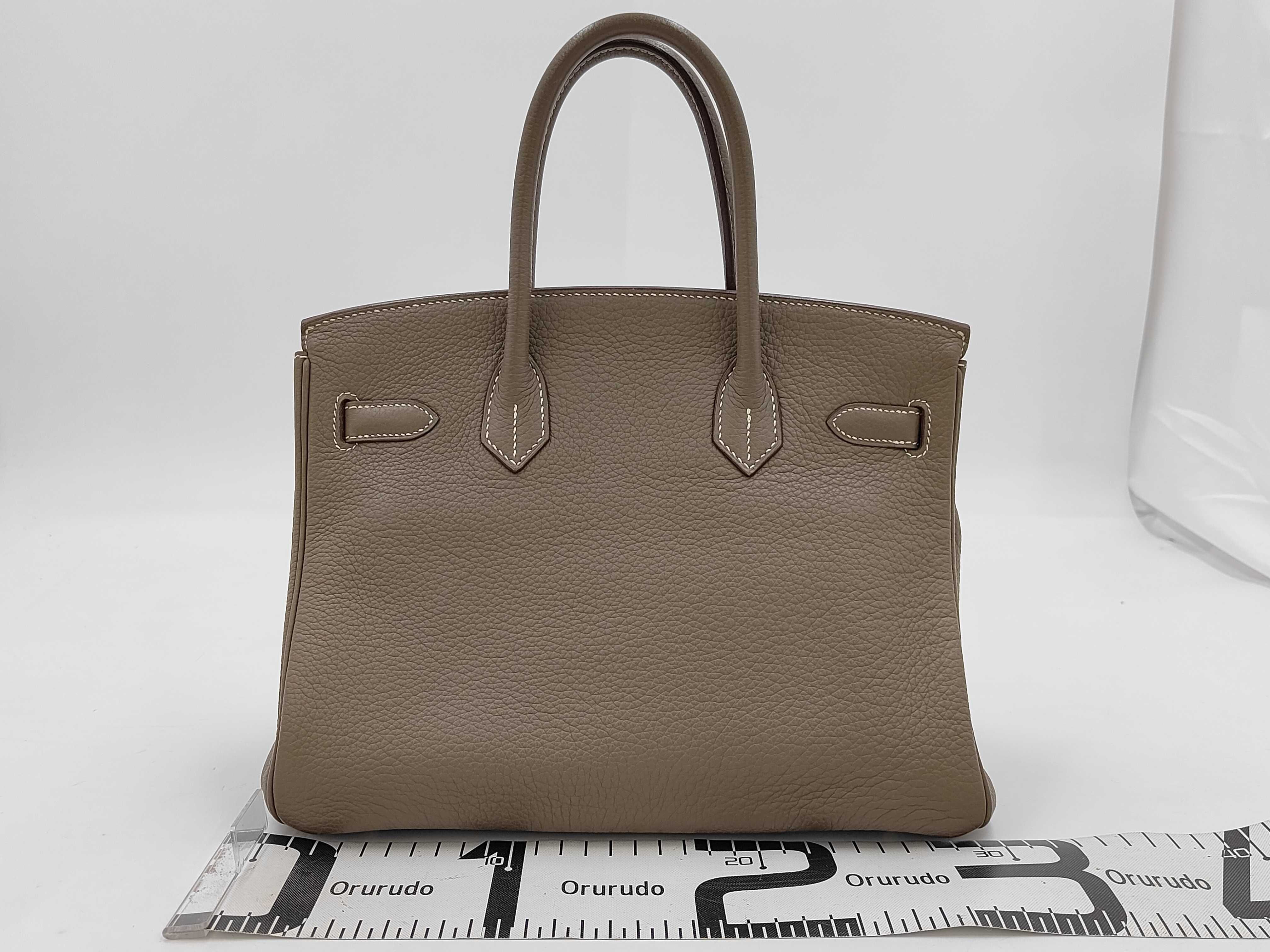 Birkin 30, gray, silver hardware, M stamp, handbag — view 2