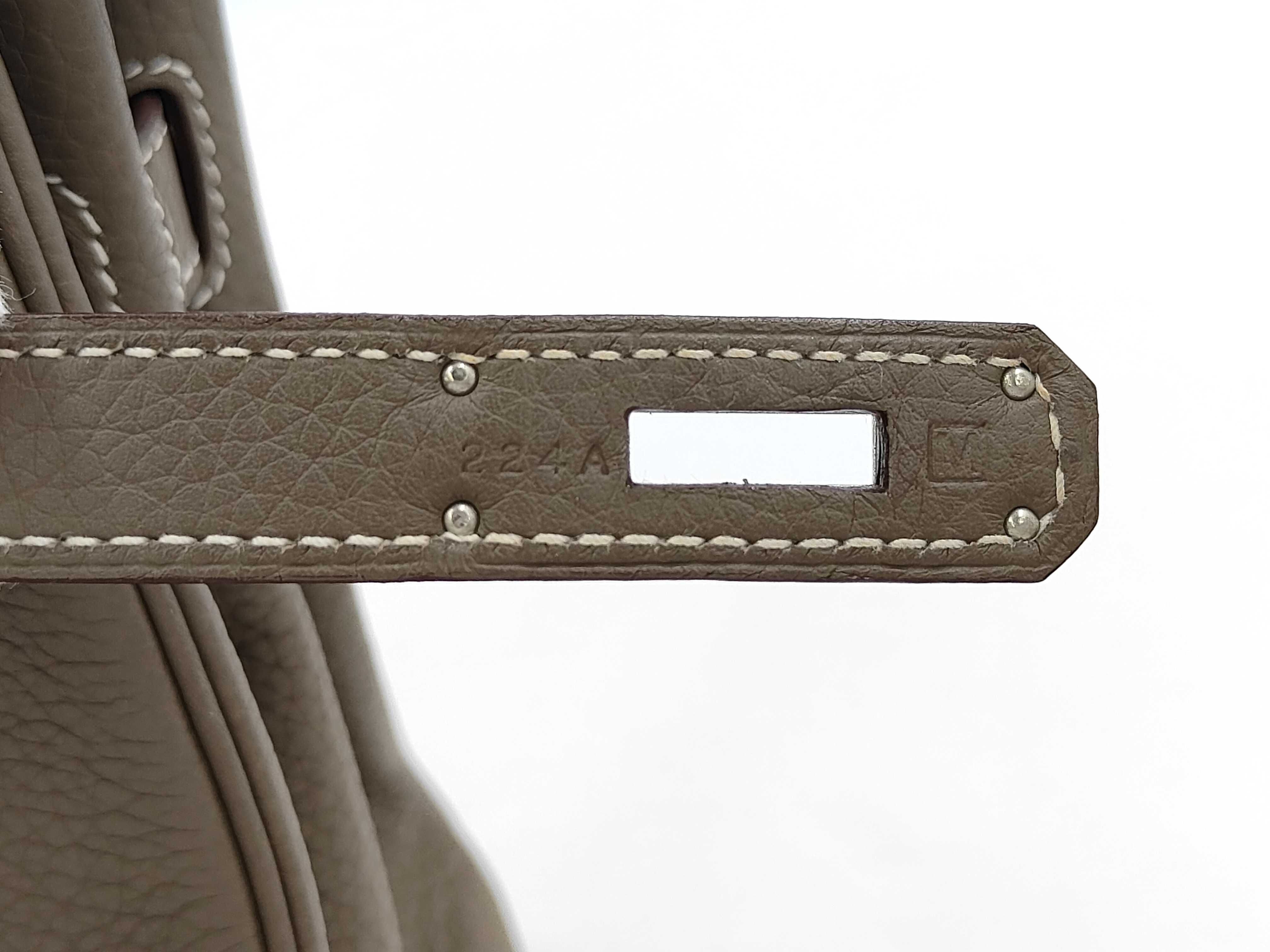 Birkin 30, gray, silver hardware, M stamp, handbag — view 11
