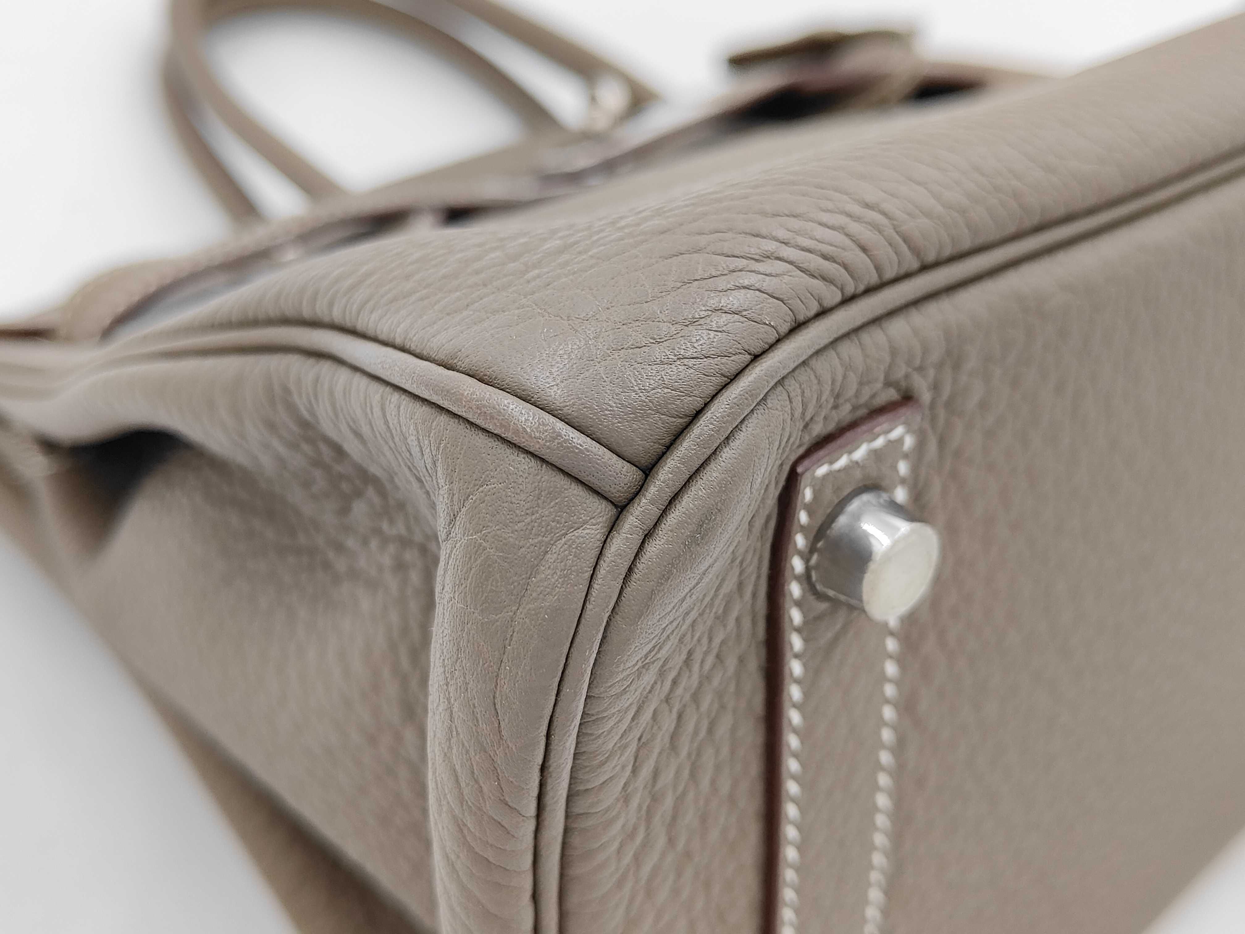 Birkin 30, gray, silver hardware, M stamp, handbag — view 6
