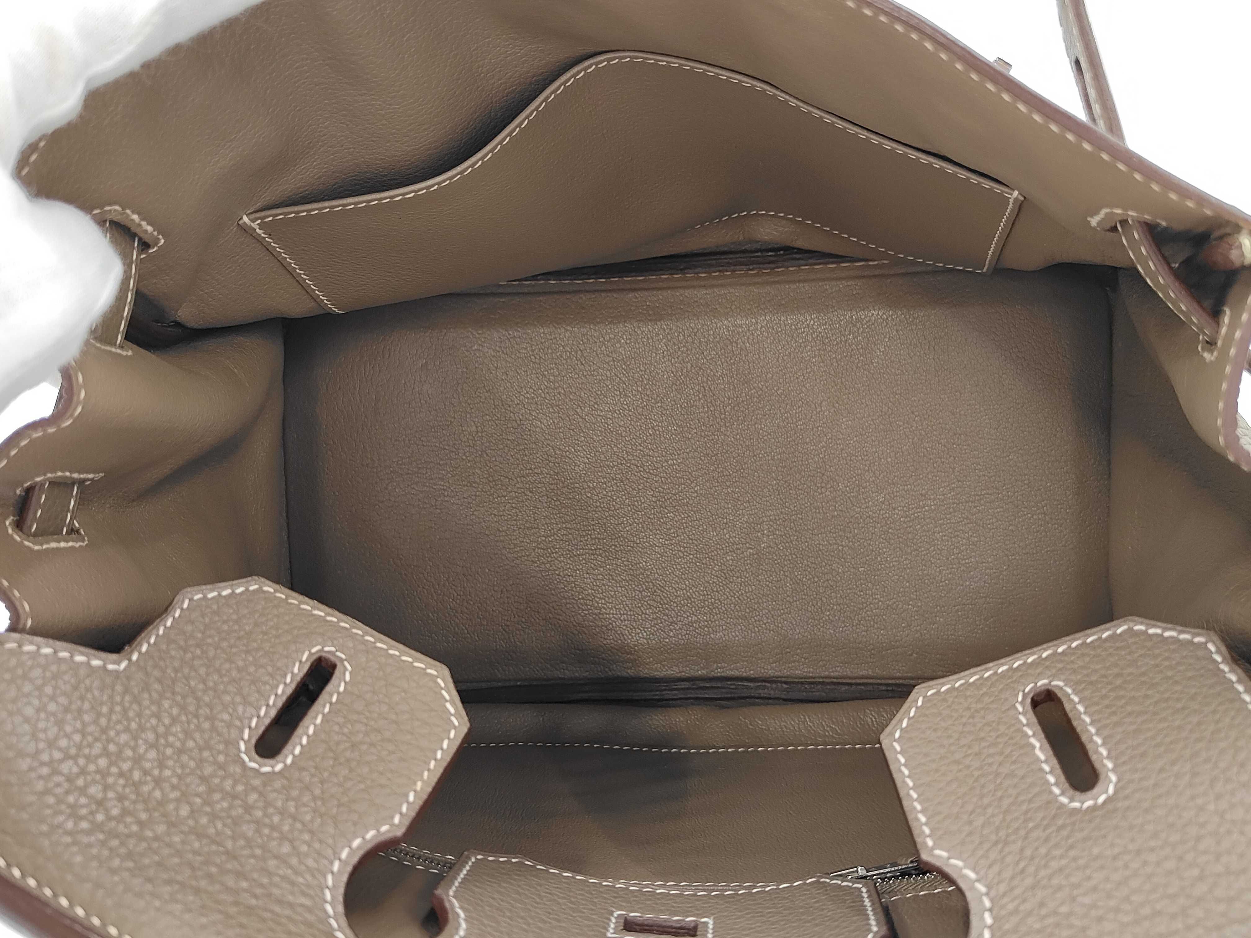 Birkin 30, gray, silver hardware, M stamp, handbag — view 9