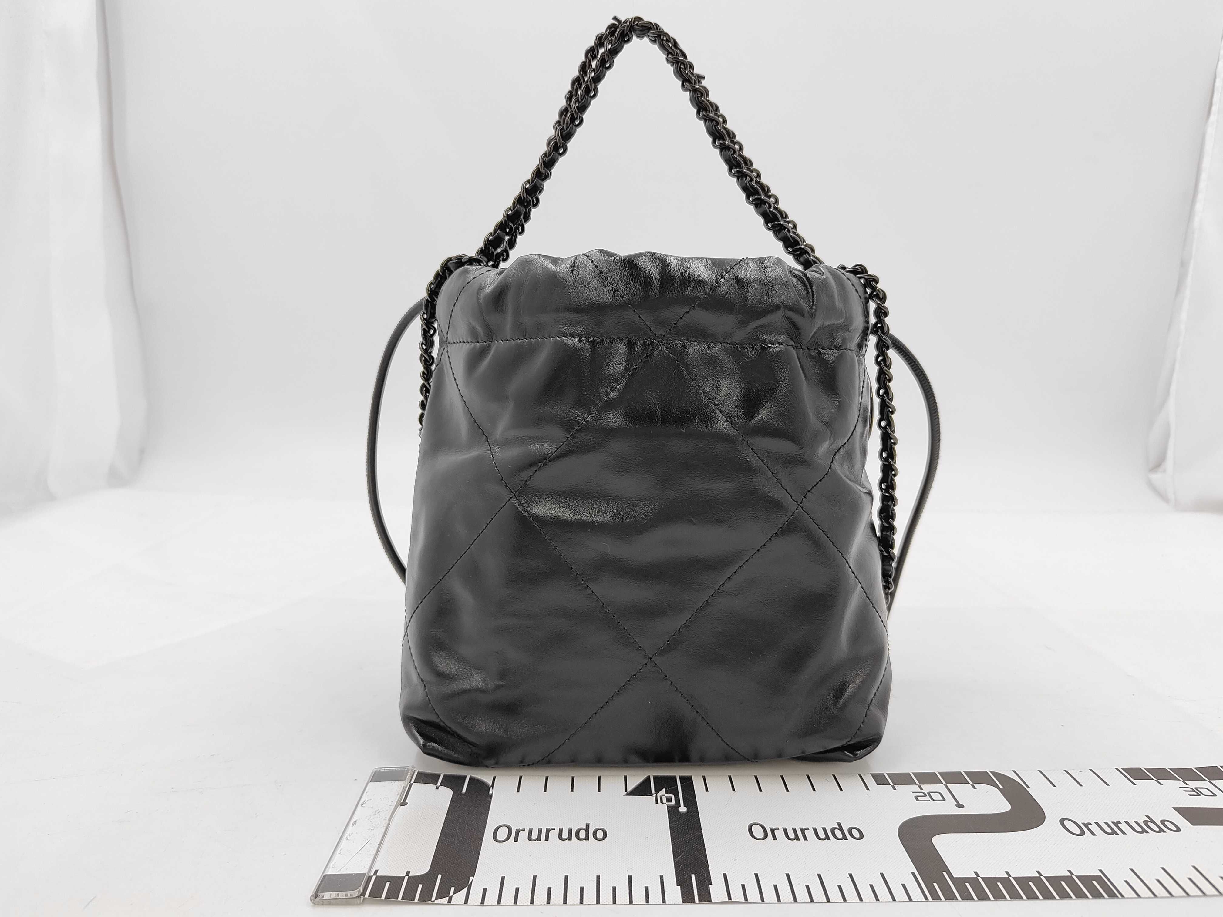 Calfskin Chanel 22 Mini So Black Shoulder Bag with Black Hardware — view 2