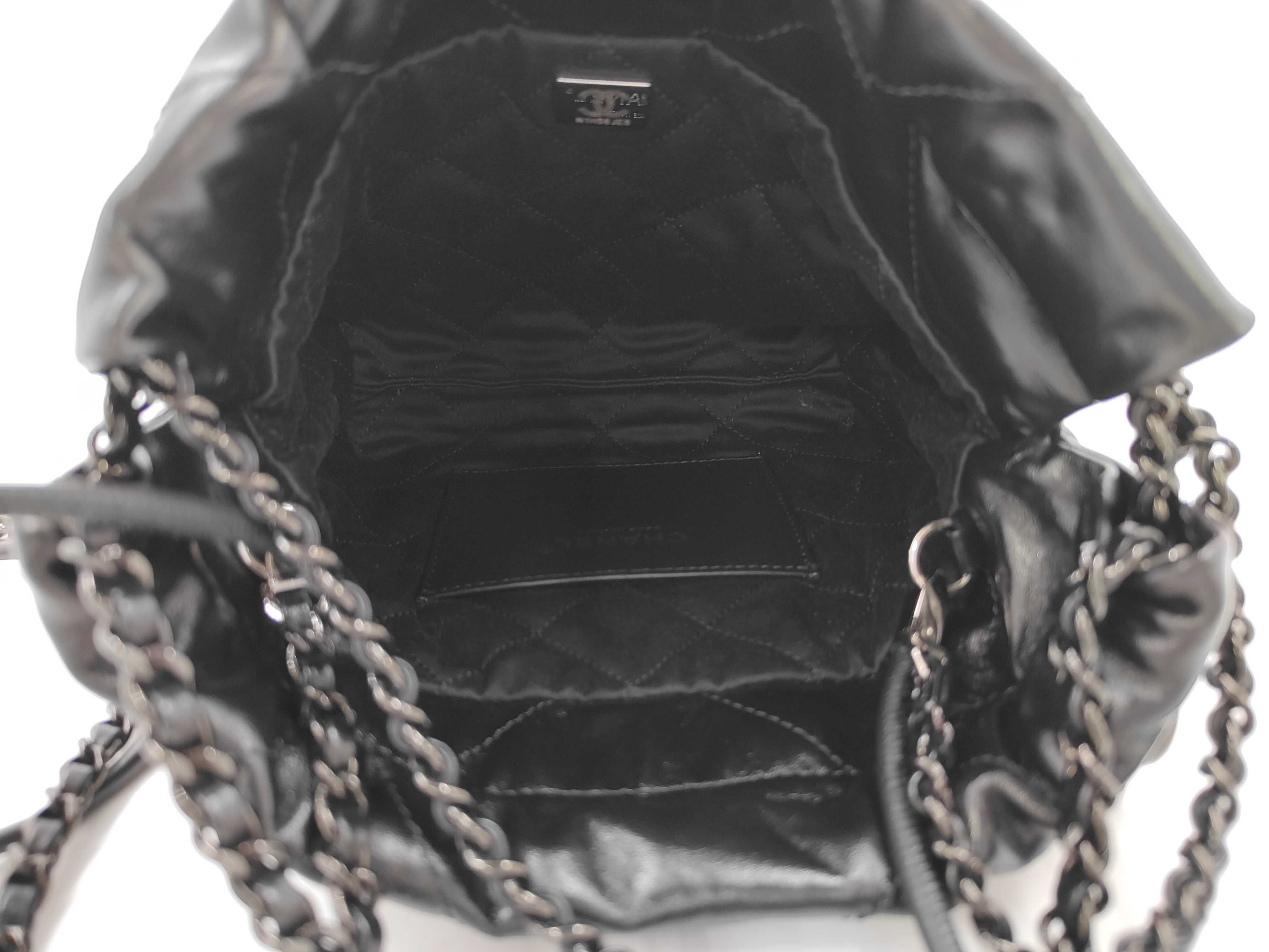 Calfskin Chanel 22 Mini So Black Shoulder Bag with Black Hardware — view 8