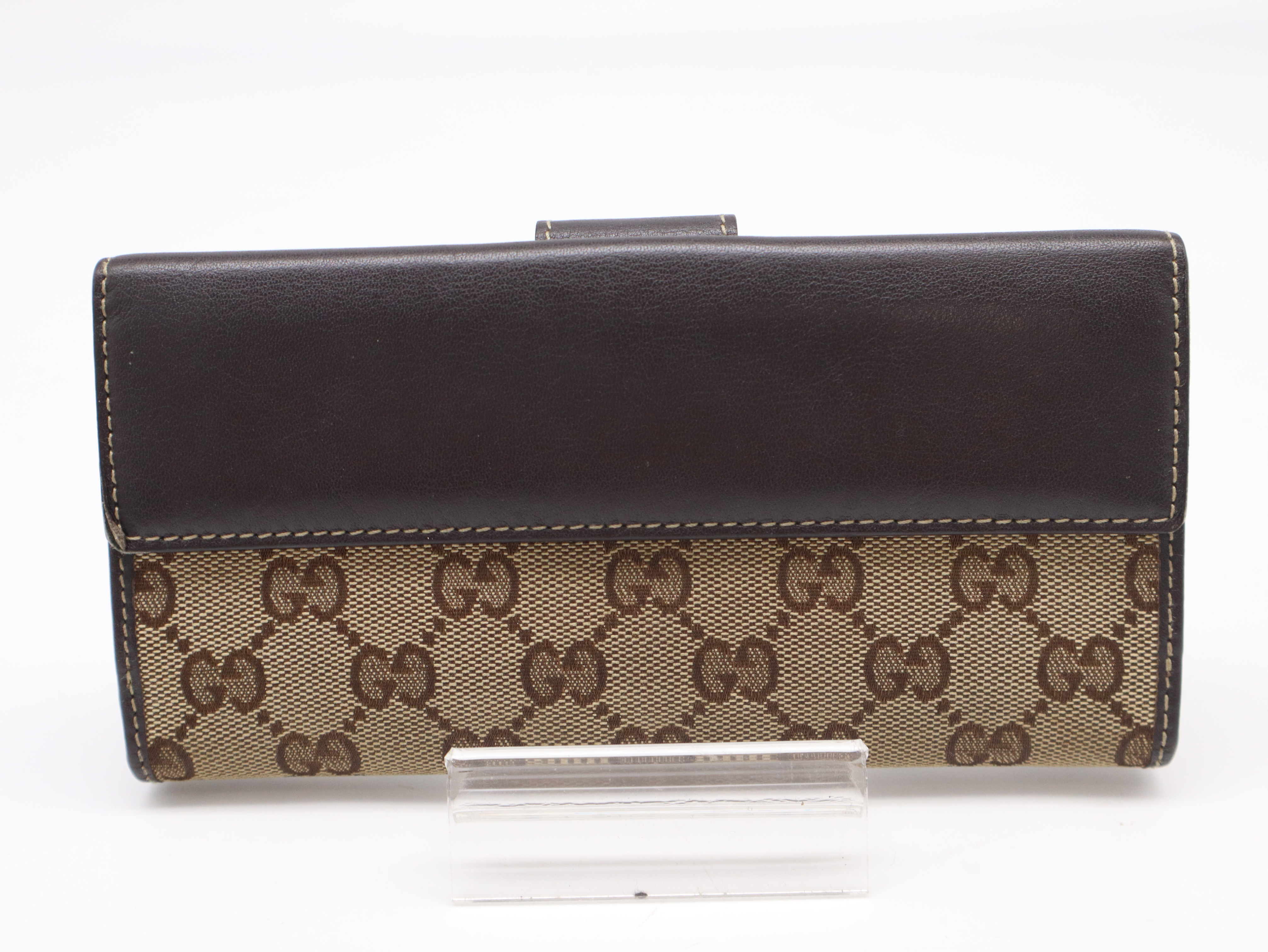 203550GG Canvas x Leather Long Wallet Brown Beige Wallet — view 2