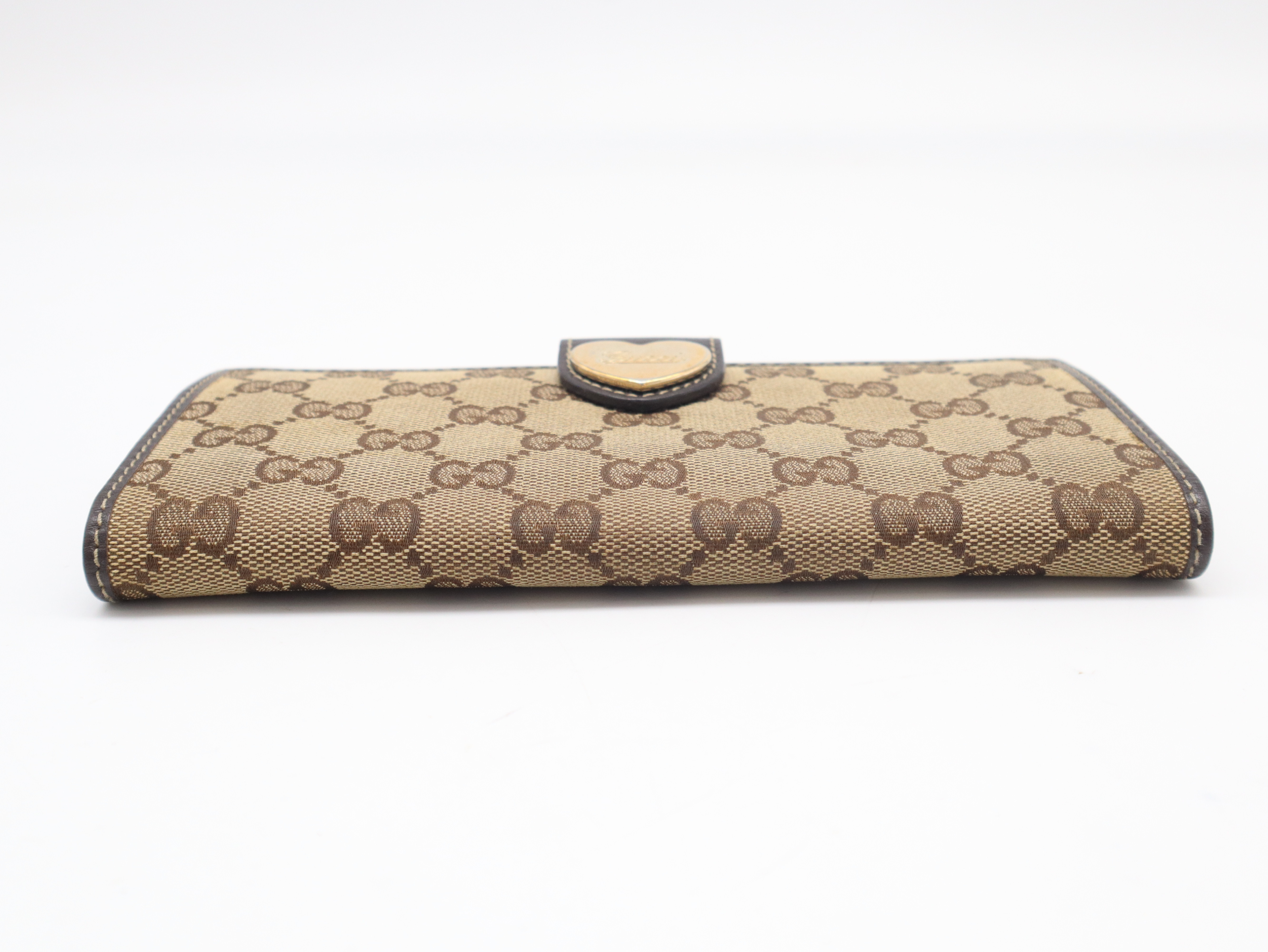 203550GG Canvas x Leather Long Wallet Brown Beige Wallet — view 3
