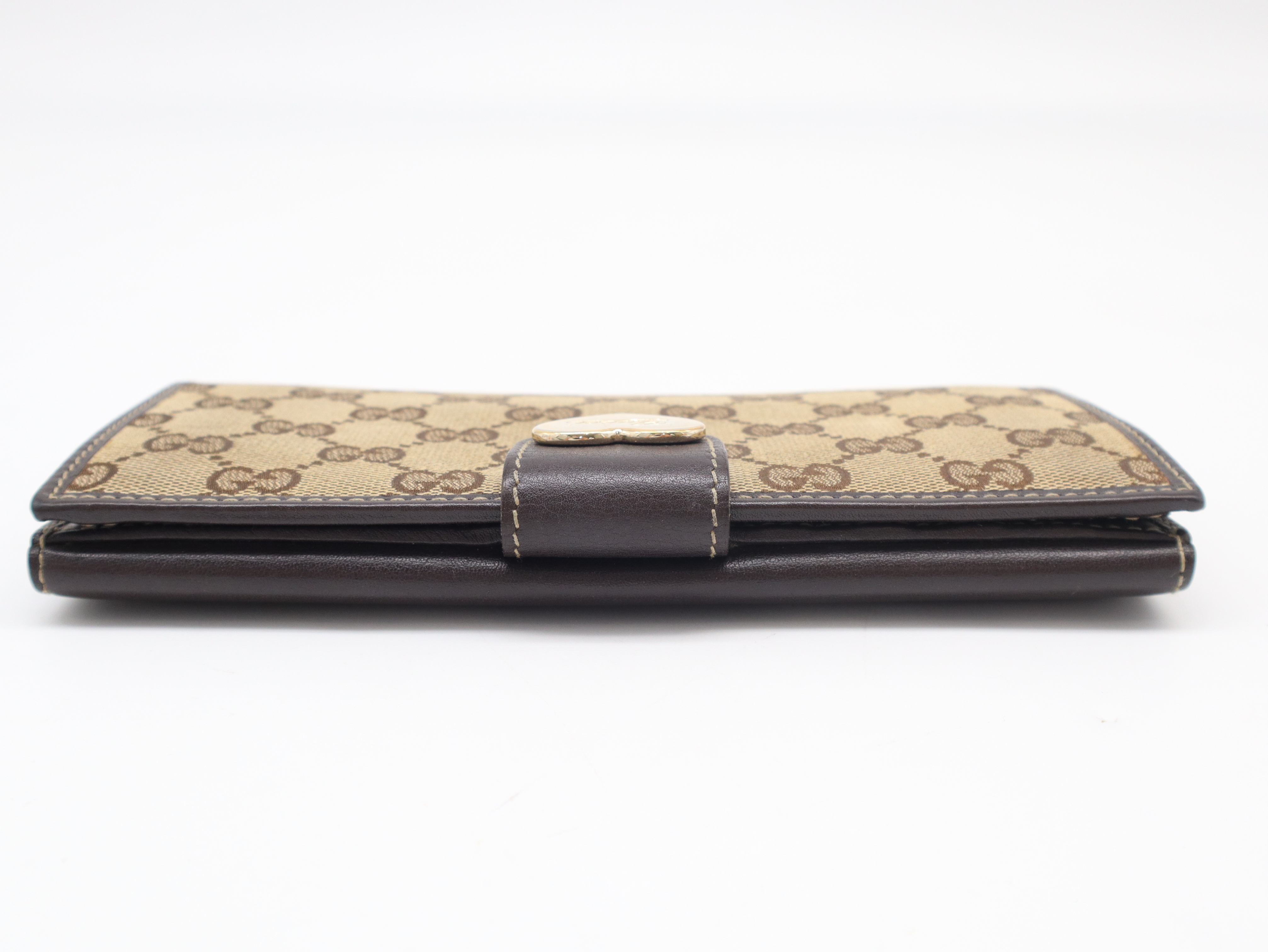 203550GG Canvas x Leather Long Wallet Brown Beige Wallet — view 4