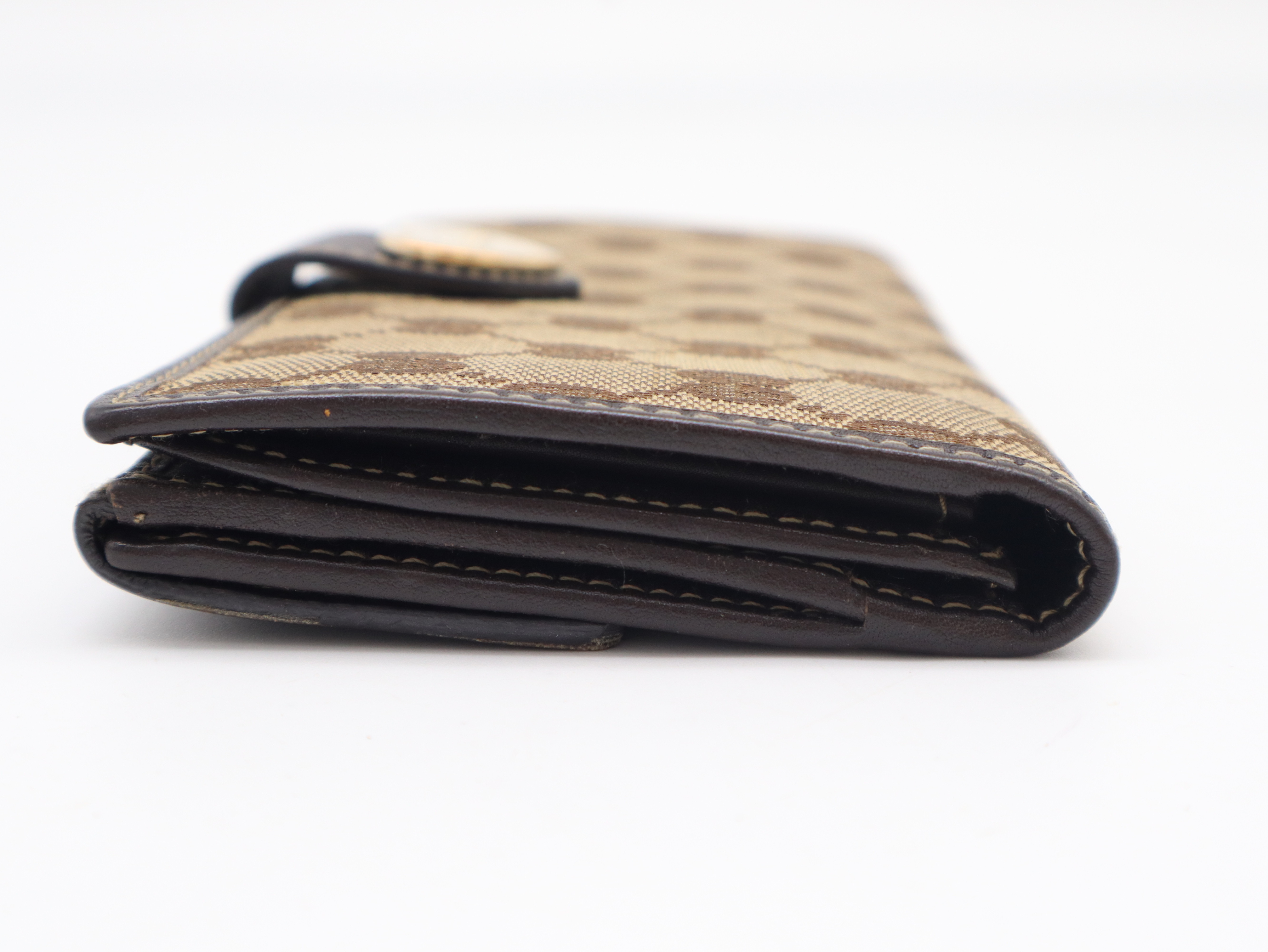 203550GG Canvas x Leather Long Wallet Brown Beige Wallet — view 5