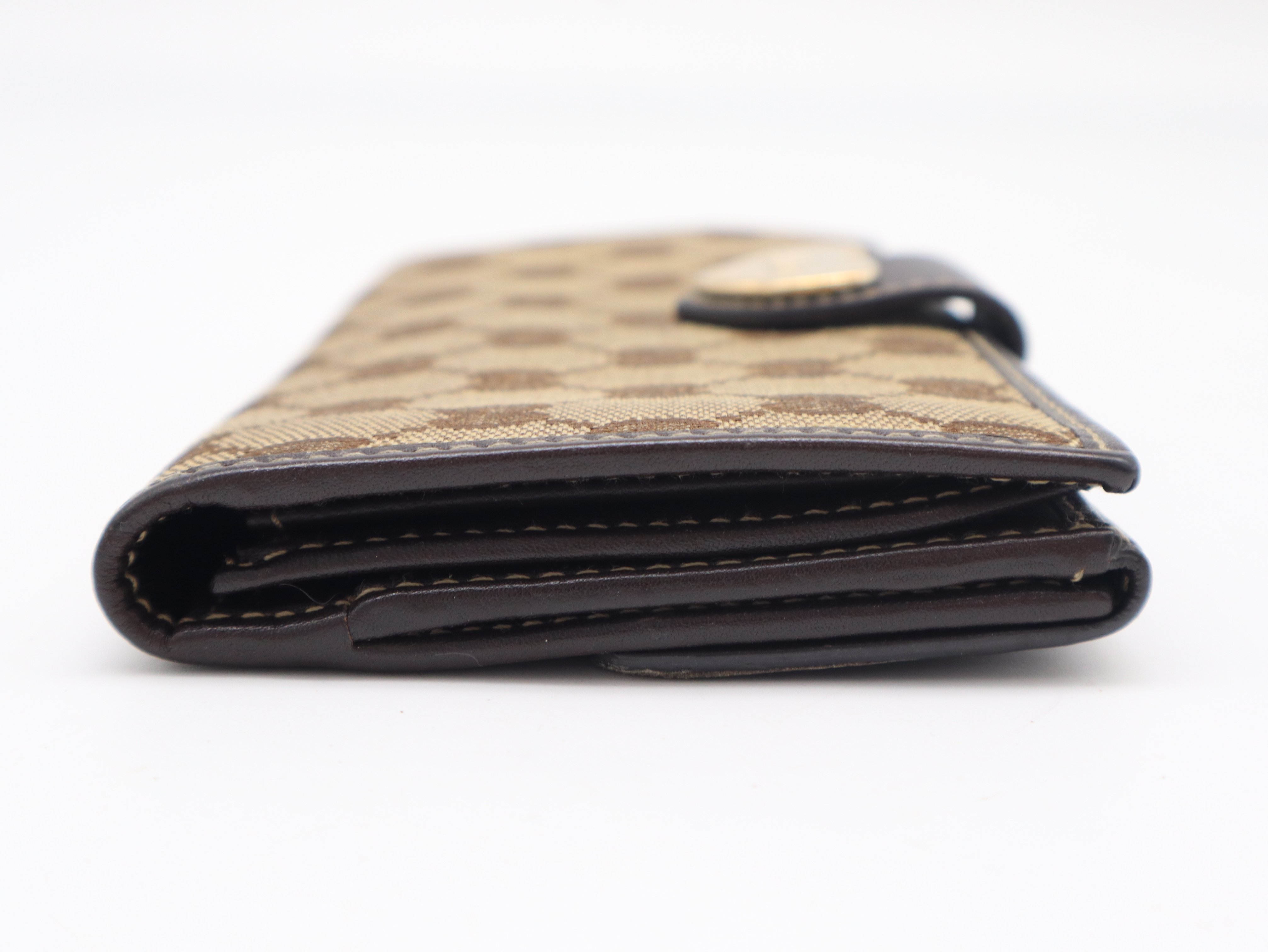 203550GG Canvas x Leather Long Wallet Brown Beige Wallet — view 6