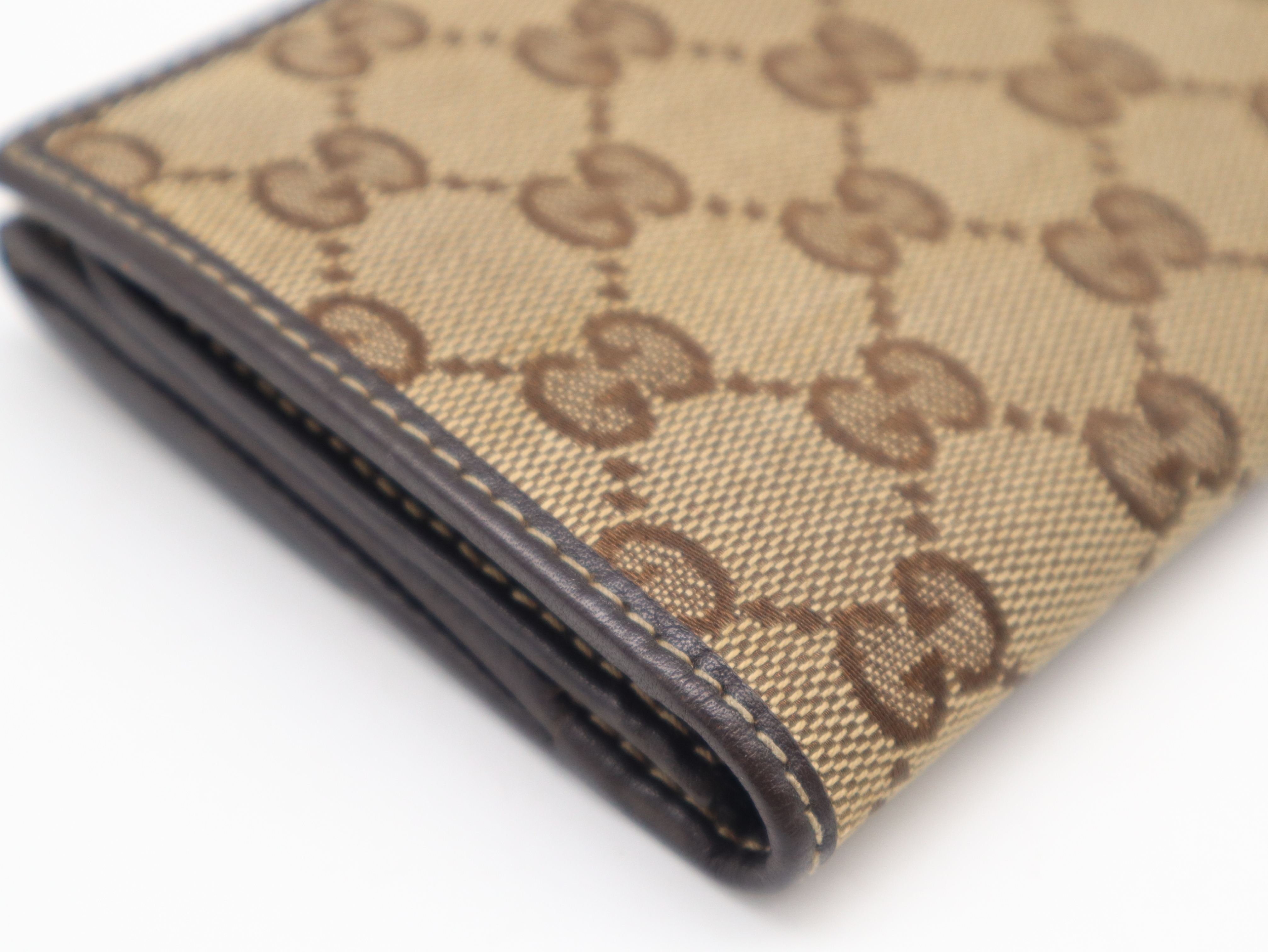 203550GG Canvas x Leather Long Wallet Brown Beige Wallet — view 7