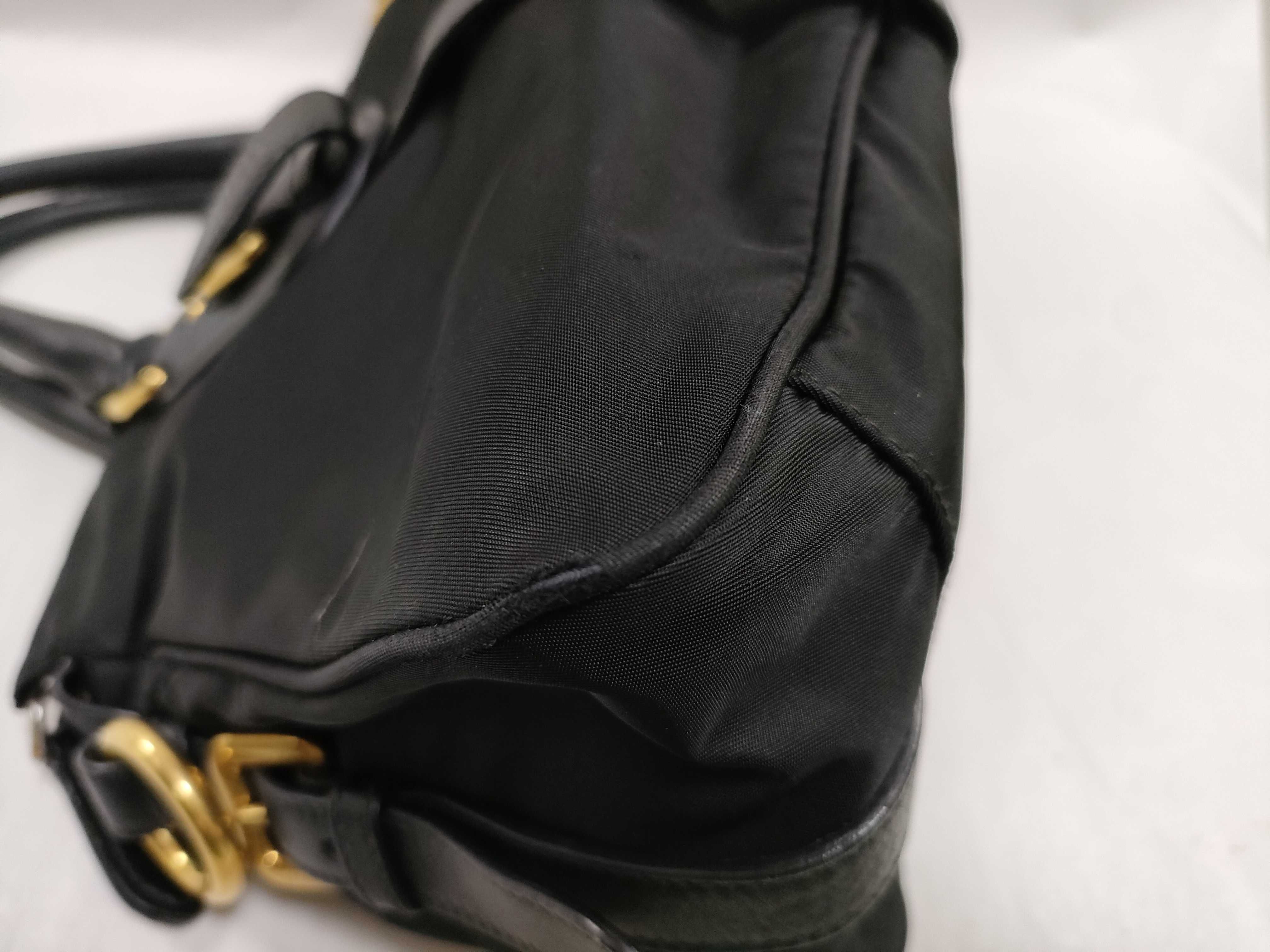 handbag, triangular logo, black handbag — view 6