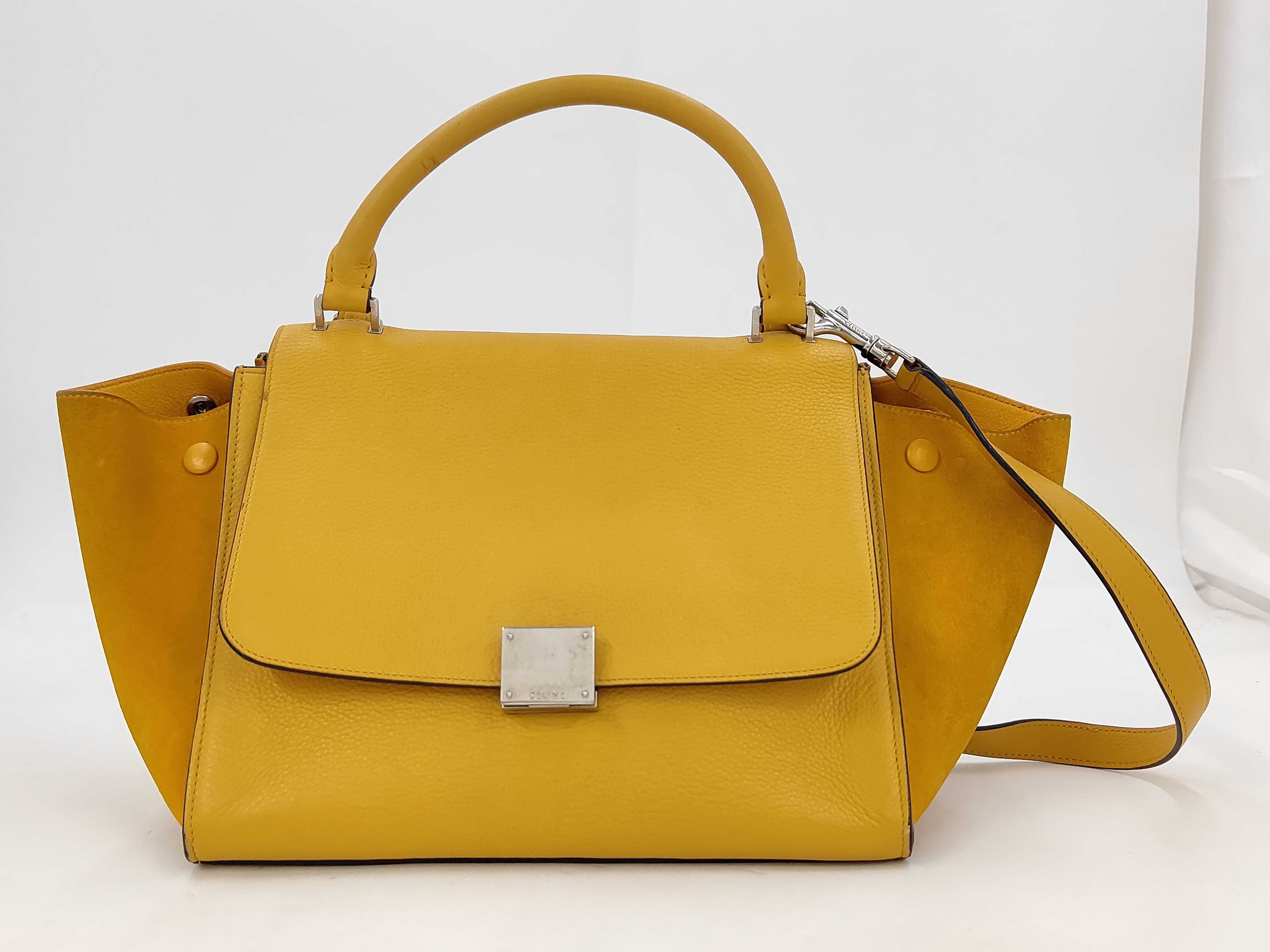 Trapeze Yellow Calf Leather Handbag