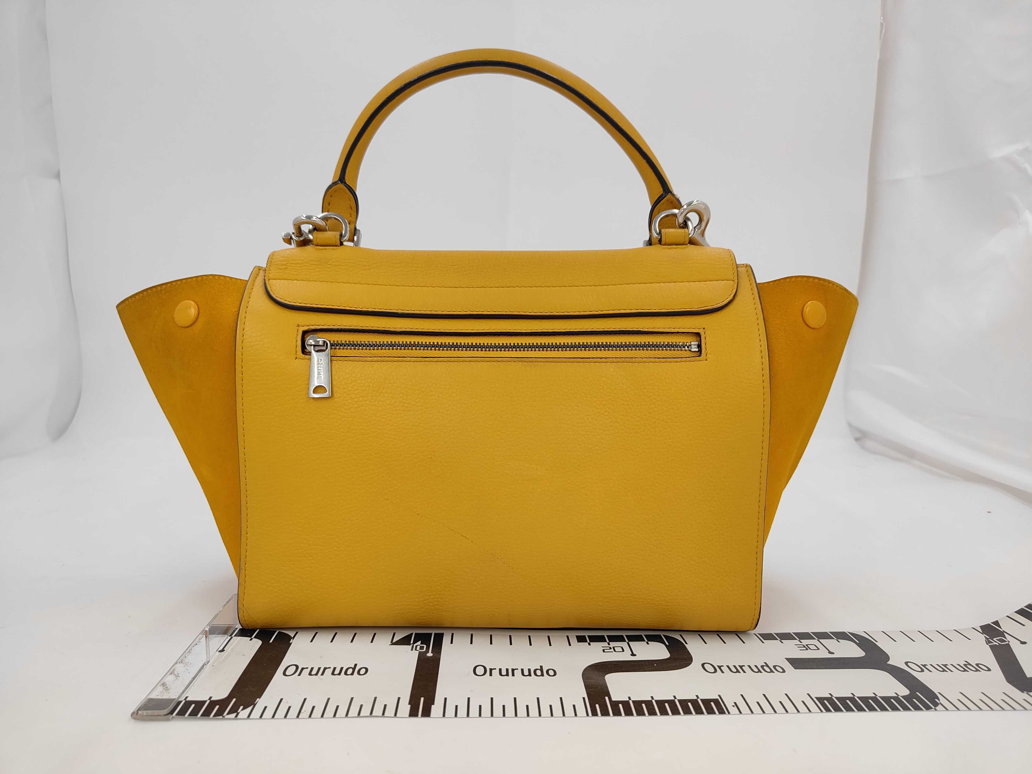 Trapeze Yellow Calf Leather Handbag — view 2