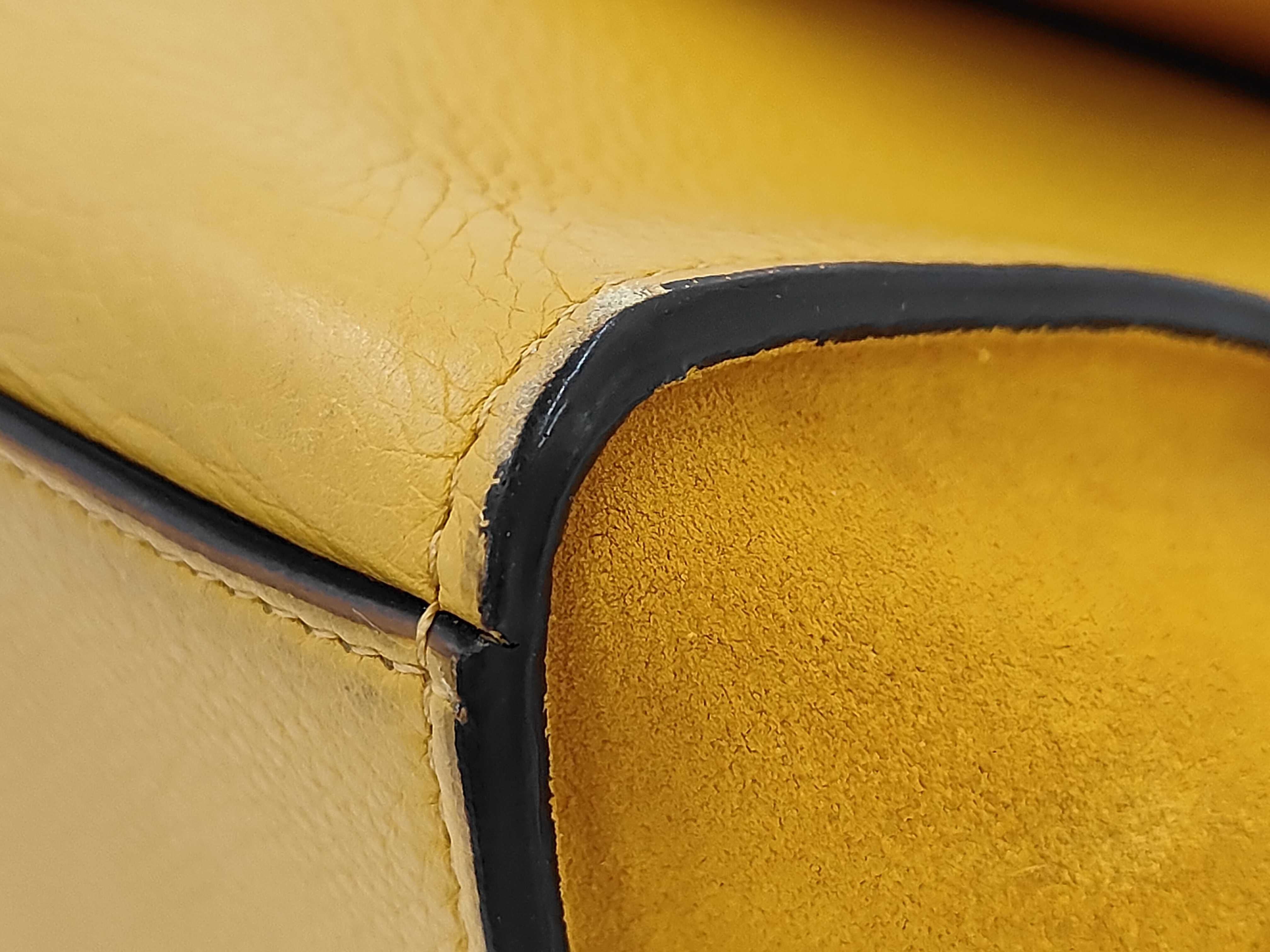 Trapeze Yellow Calf Leather Handbag — view 4
