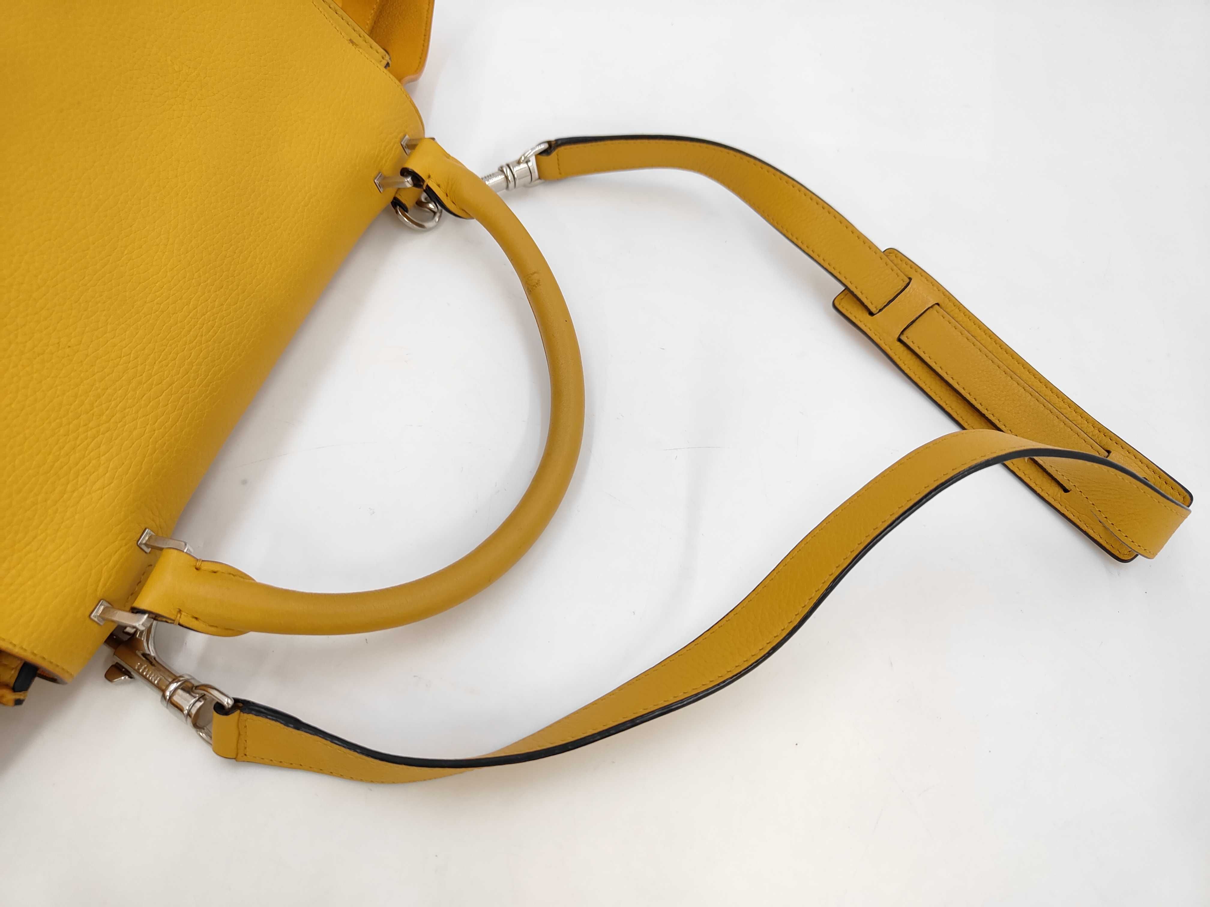 Trapeze Yellow Calf Leather Handbag — view 5