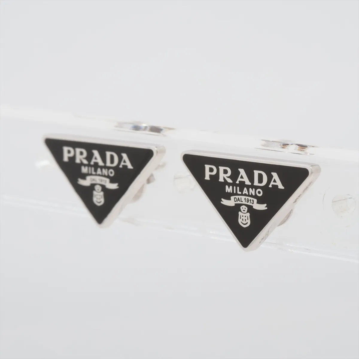 Triangle Logo Earrings (Pair) 925 Sterling Silver 4.8g — view 3
