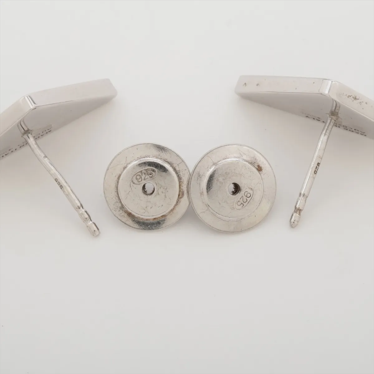 Triangle Logo Earrings (Pair) 925 Sterling Silver 4.8g — view 4