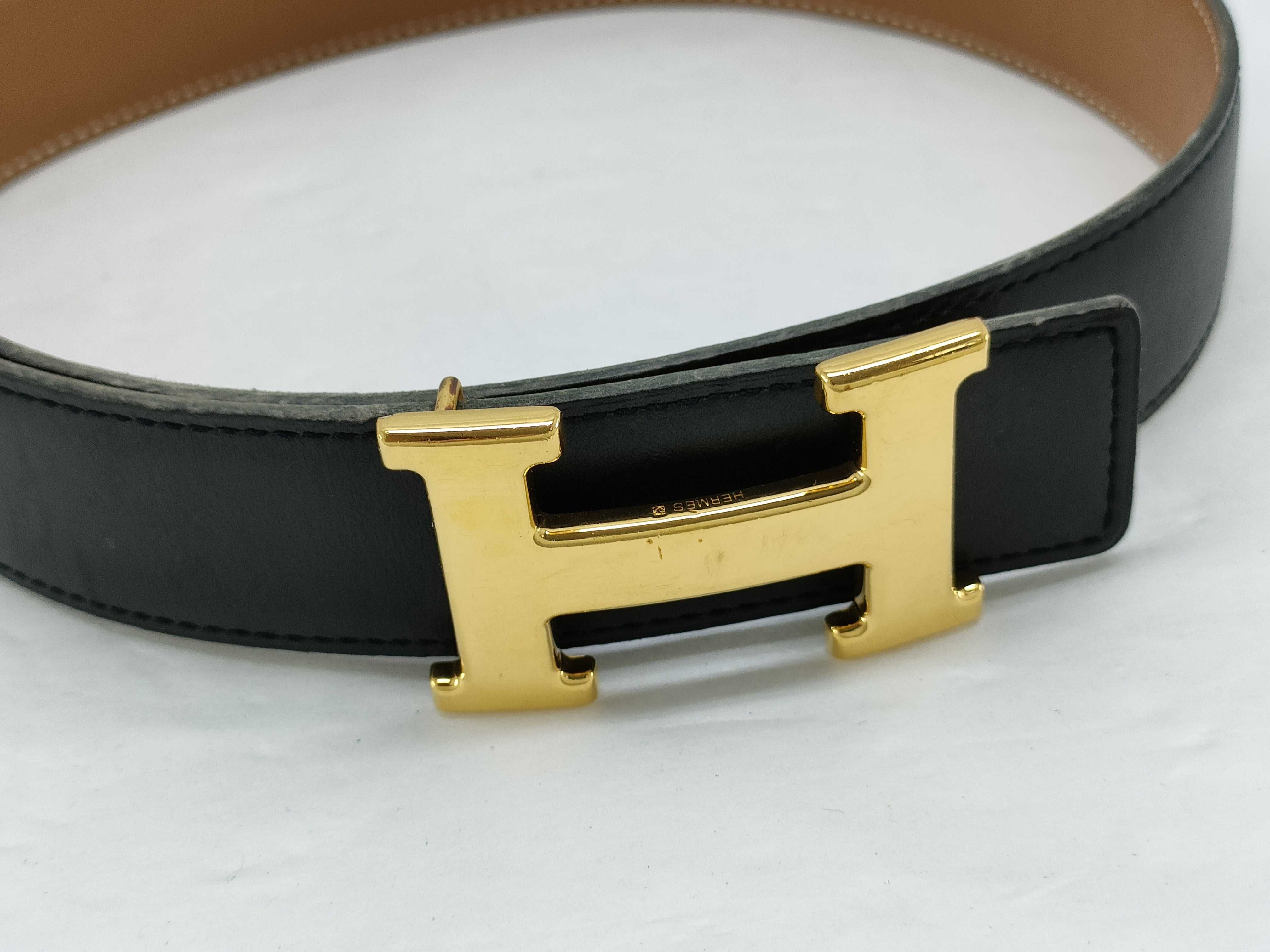 Constance H Belt Reversible Black Brown 85 Size Z Stamp Box Included Belt — view 2