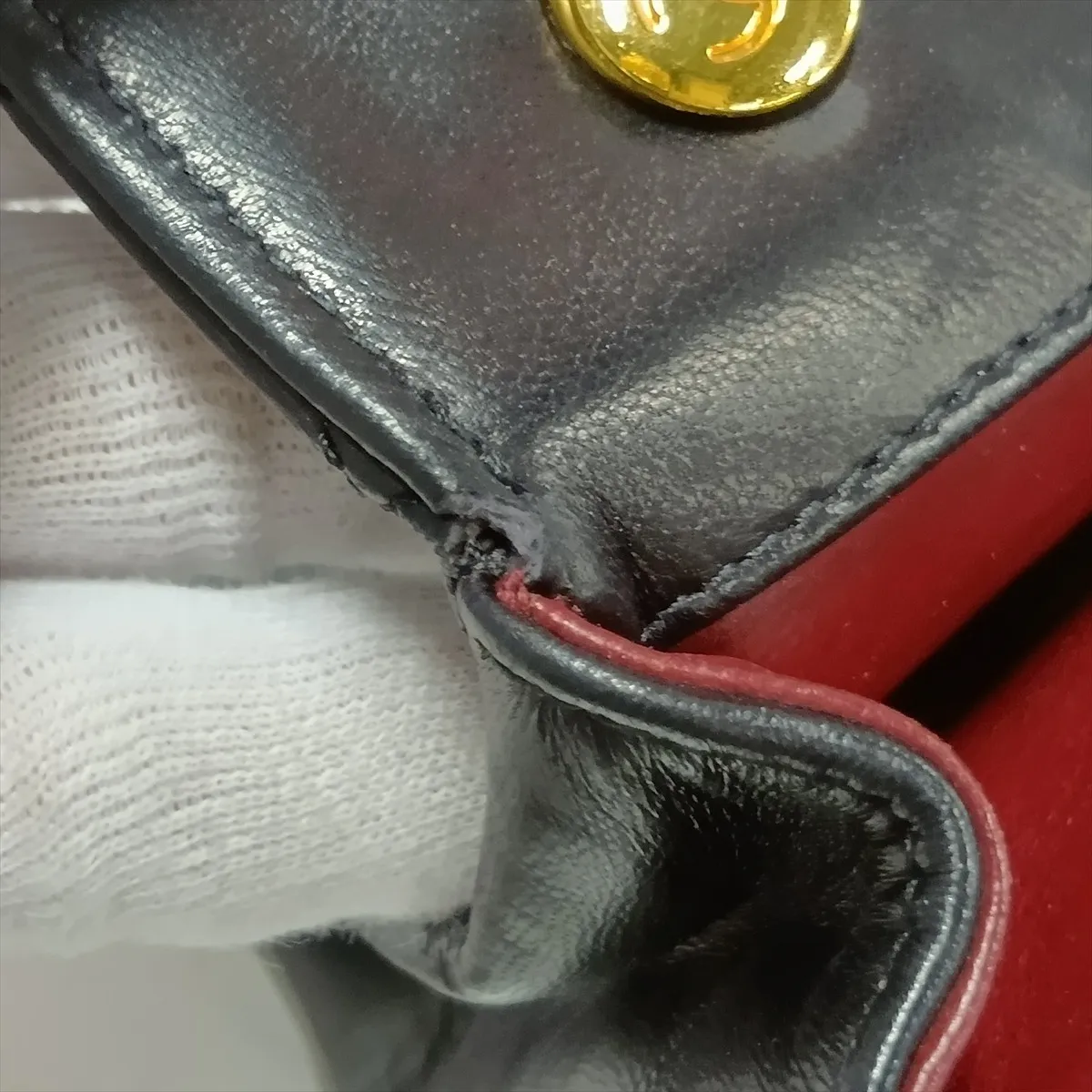 Mini Matelassé Lambskin Chain Shoulder Bag, Black with Gold Hardware, Item No. 1636450 — view 10