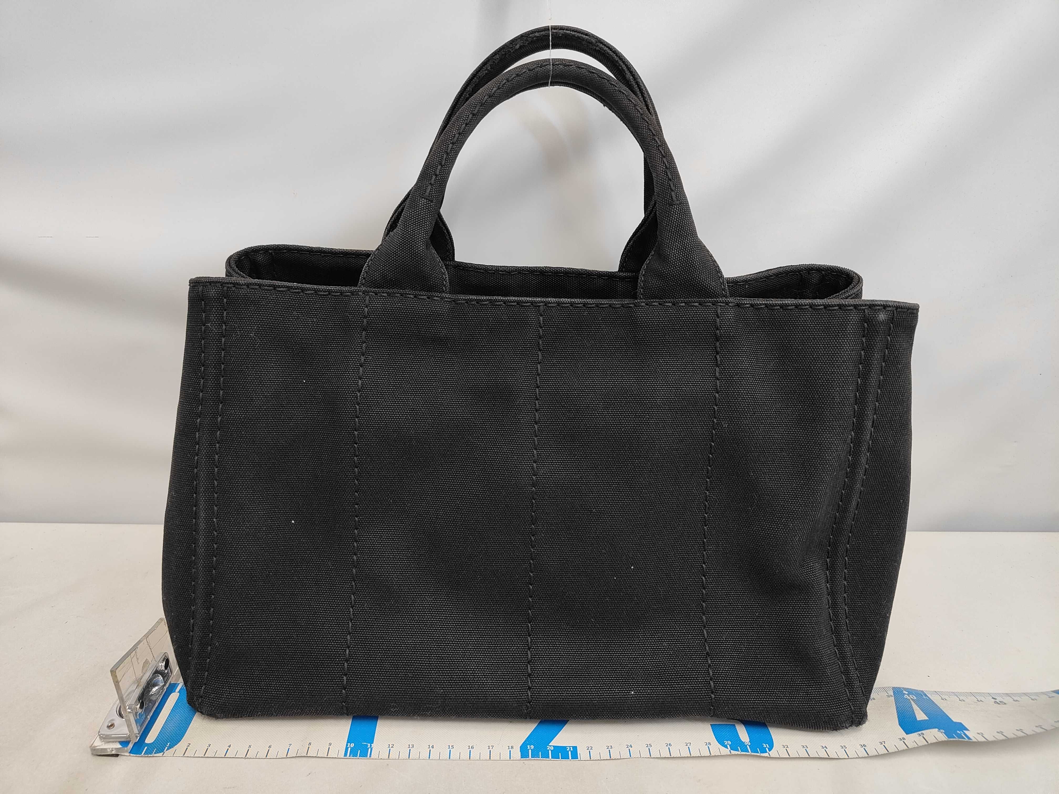 Canapa 2-way Shoulder Bag, Striped Interior, Canvas, Black Shoulder Bag — view 2