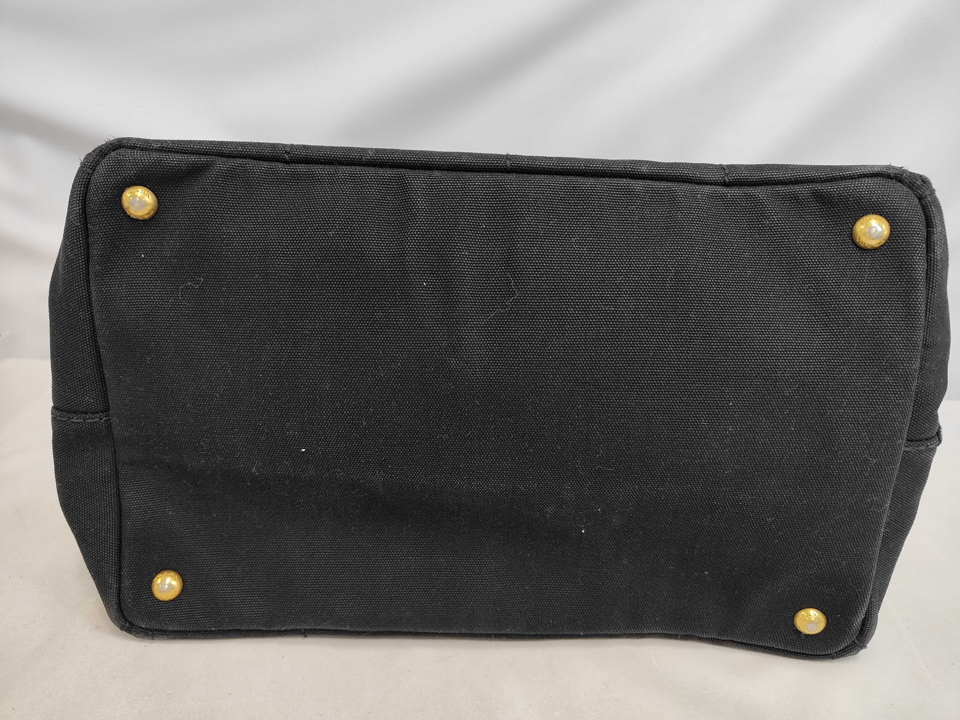 Canapa 2-way Shoulder Bag, Striped Interior, Canvas, Black Shoulder Bag — view 4