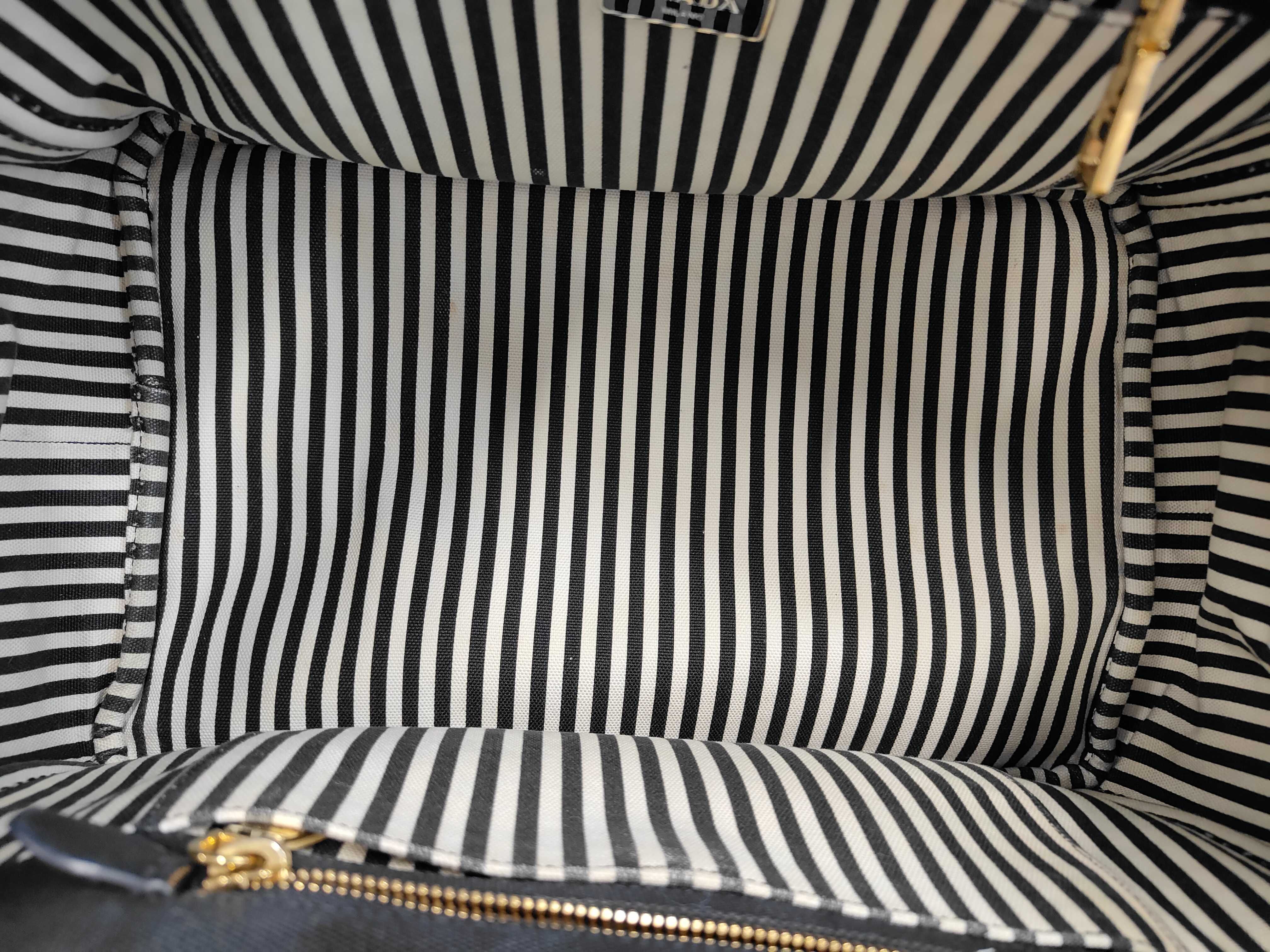 Canapa 2-way Shoulder Bag, Striped Interior, Canvas, Black Shoulder Bag — view 8