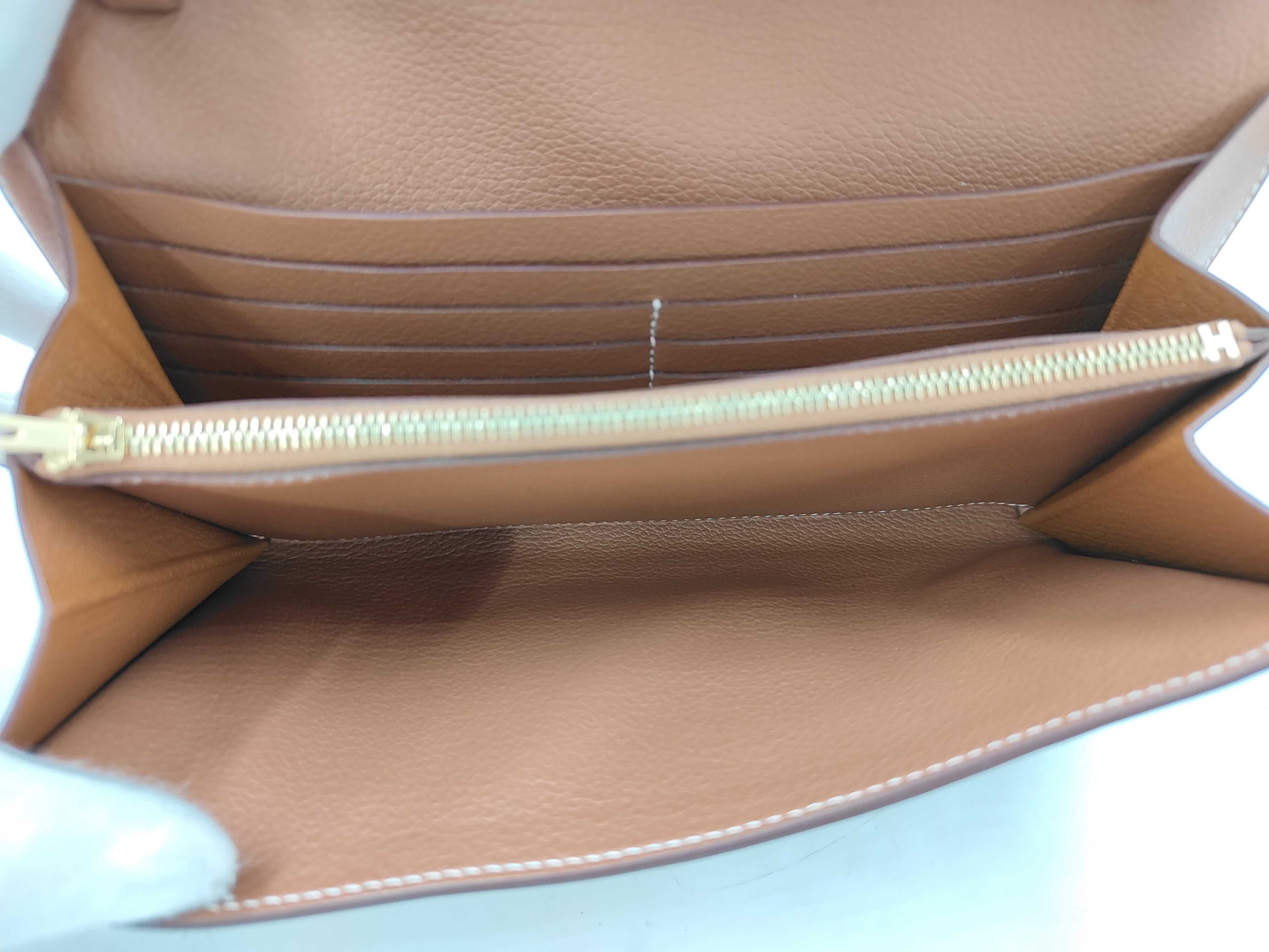 Constance Togo shoulder bag, brown with gold hardware, W stamp, includes strap and box. — view 3
