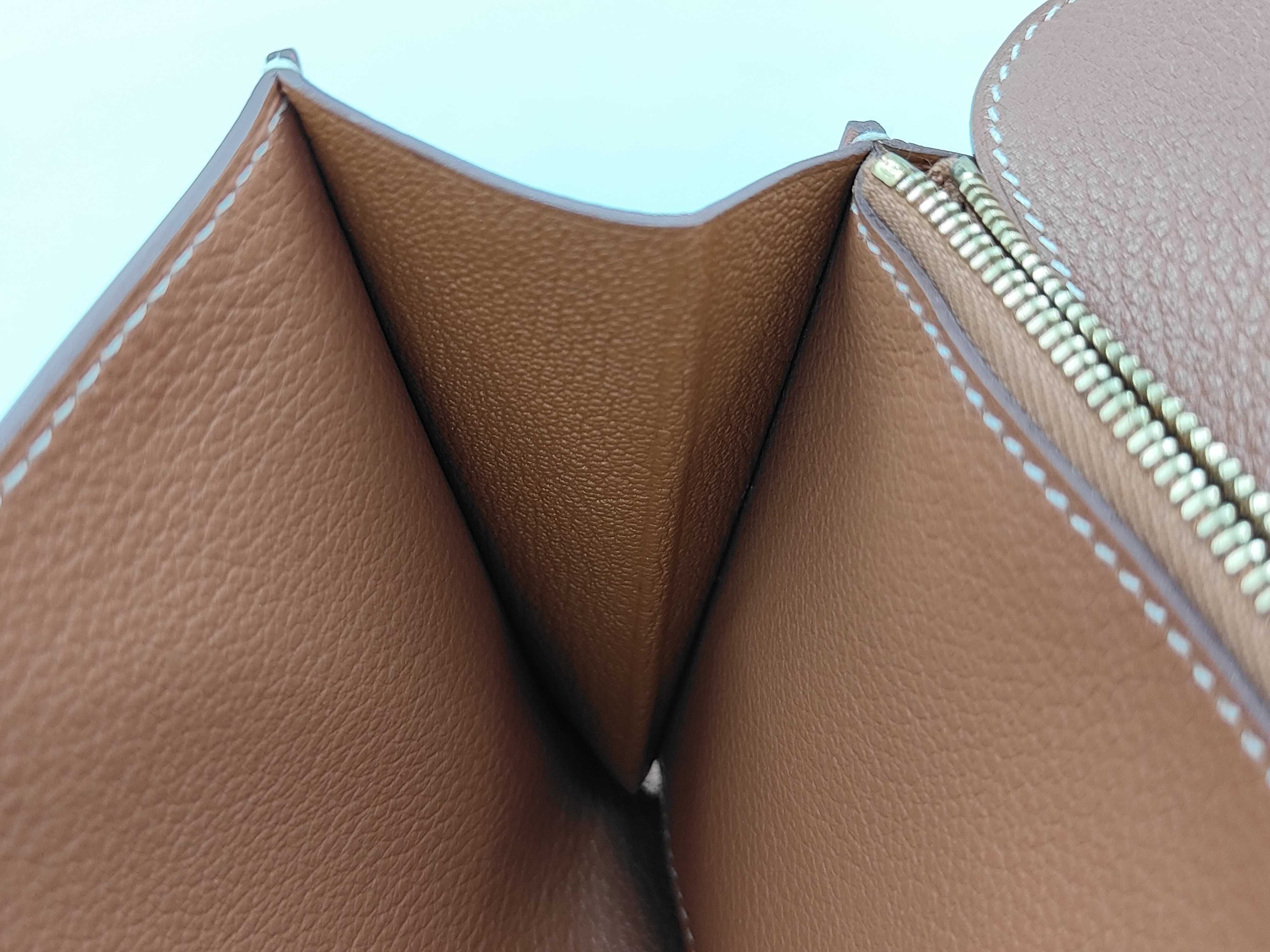 Constance Togo shoulder bag, brown with gold hardware, W stamp, includes strap and box. — view 10