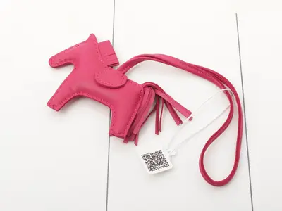 Rodeo Leather Bag Charm/Keychain, Y Stamp