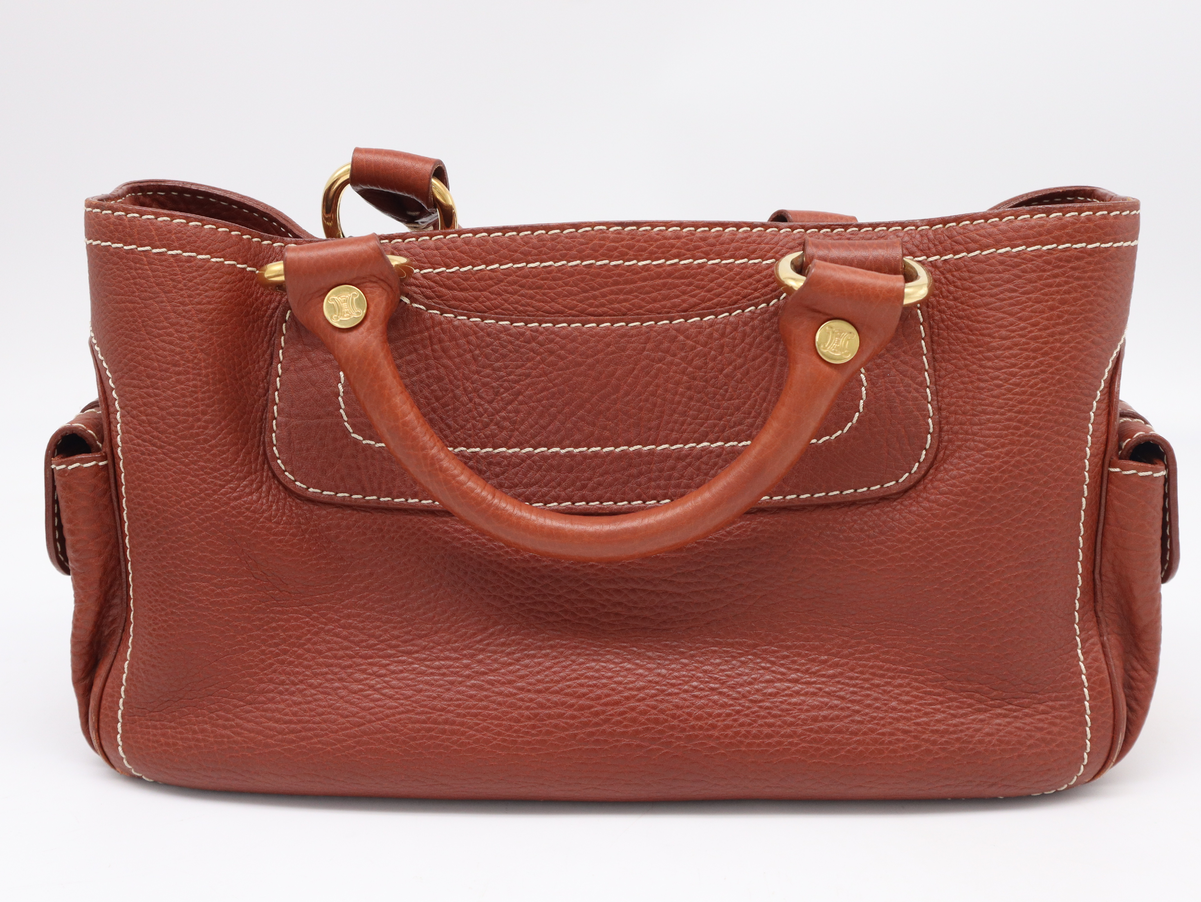 Leather Handbag, Brown, with Dust Bag — view 2