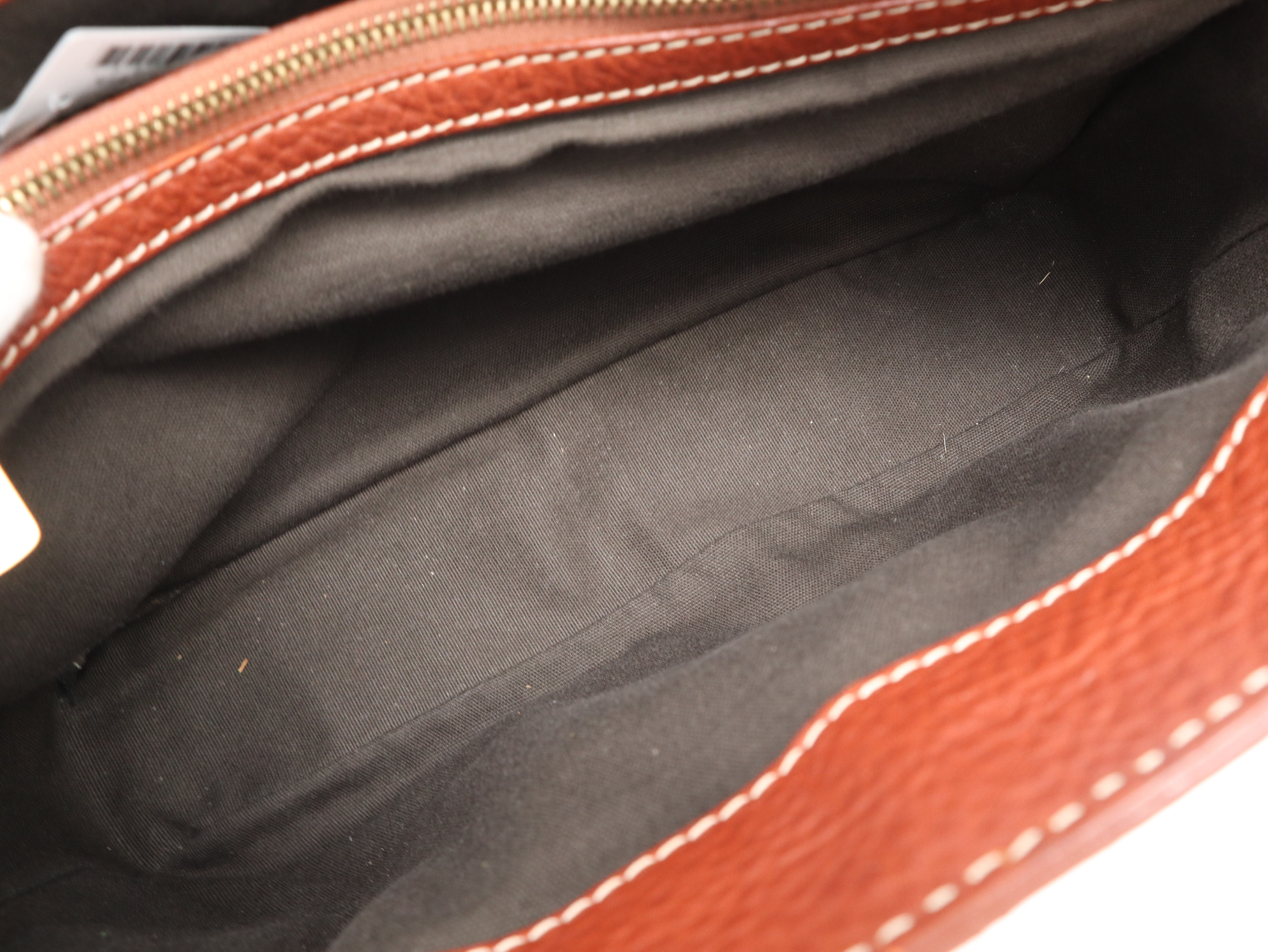 Leather Handbag, Brown, with Dust Bag — view 11