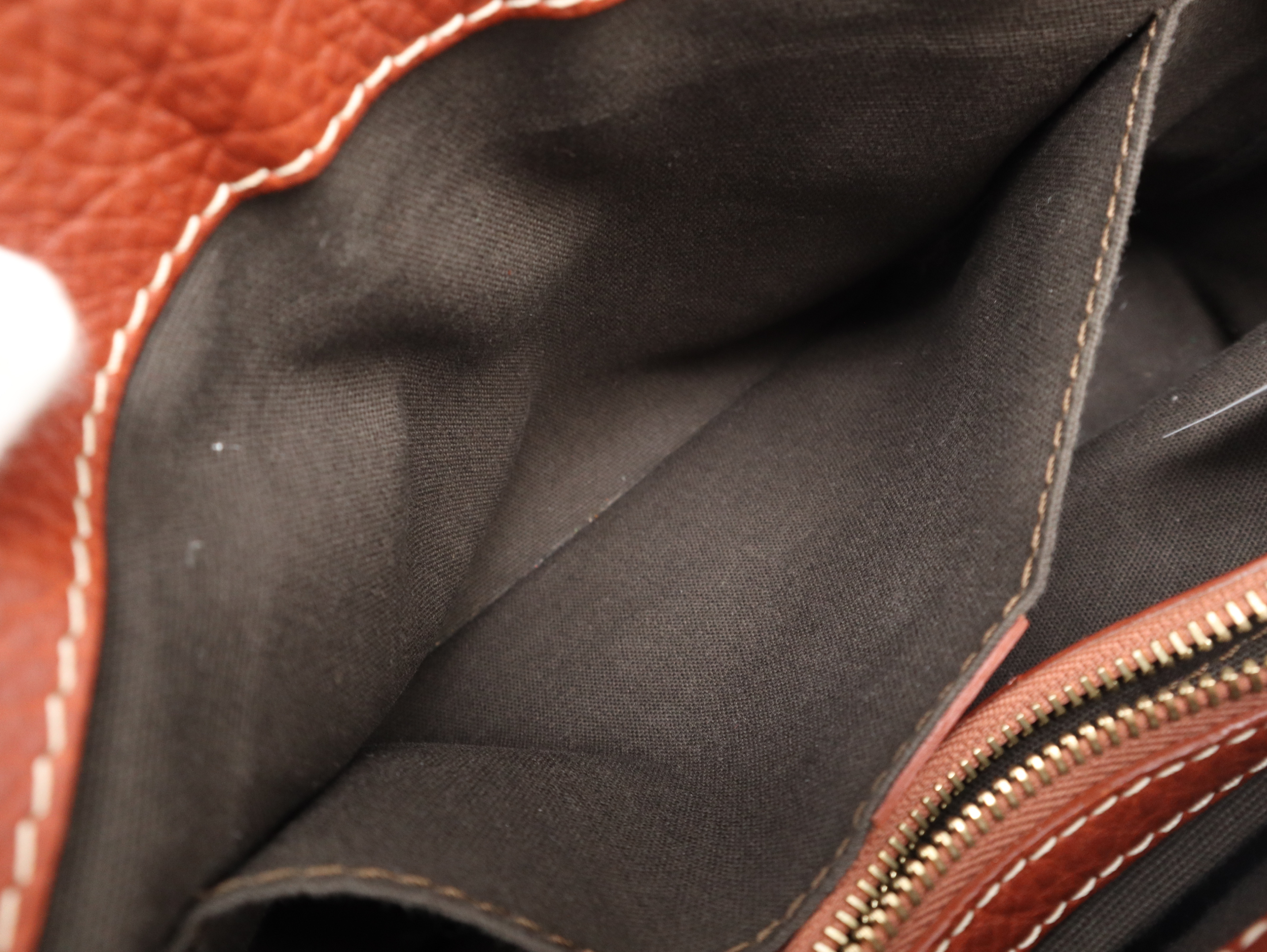 Leather Handbag, Brown, with Dust Bag — view 13