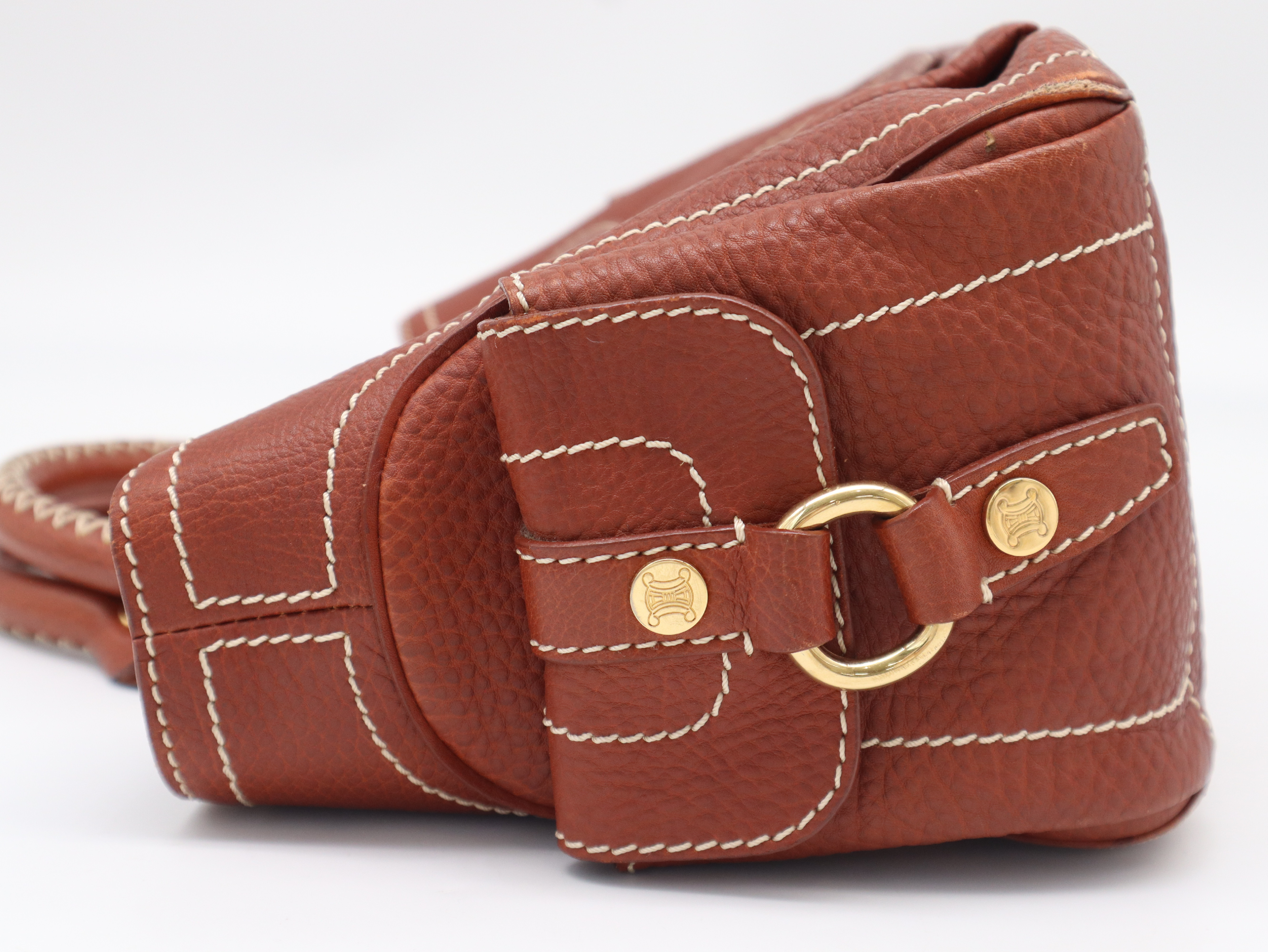Leather Handbag, Brown, with Dust Bag — view 3
