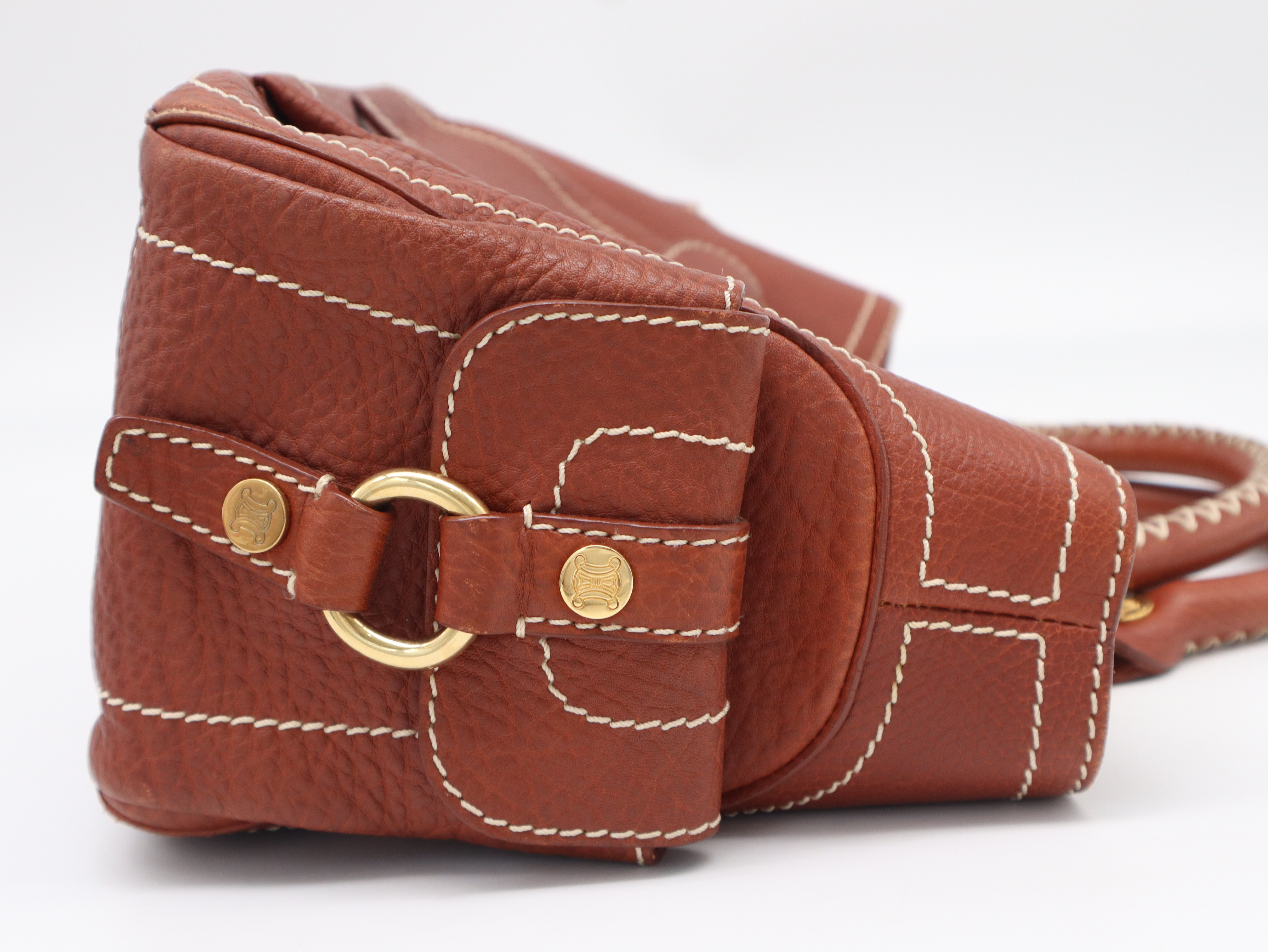 Leather Handbag, Brown, with Dust Bag — view 4