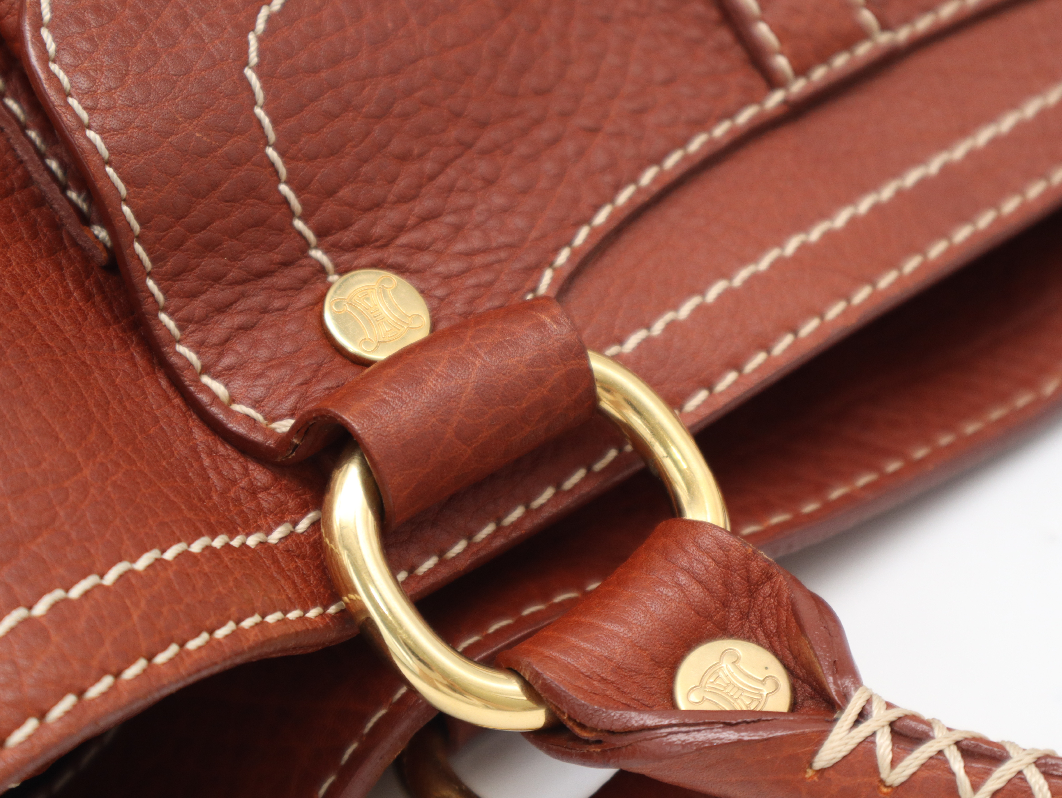 Leather Handbag, Brown, with Dust Bag — view 7