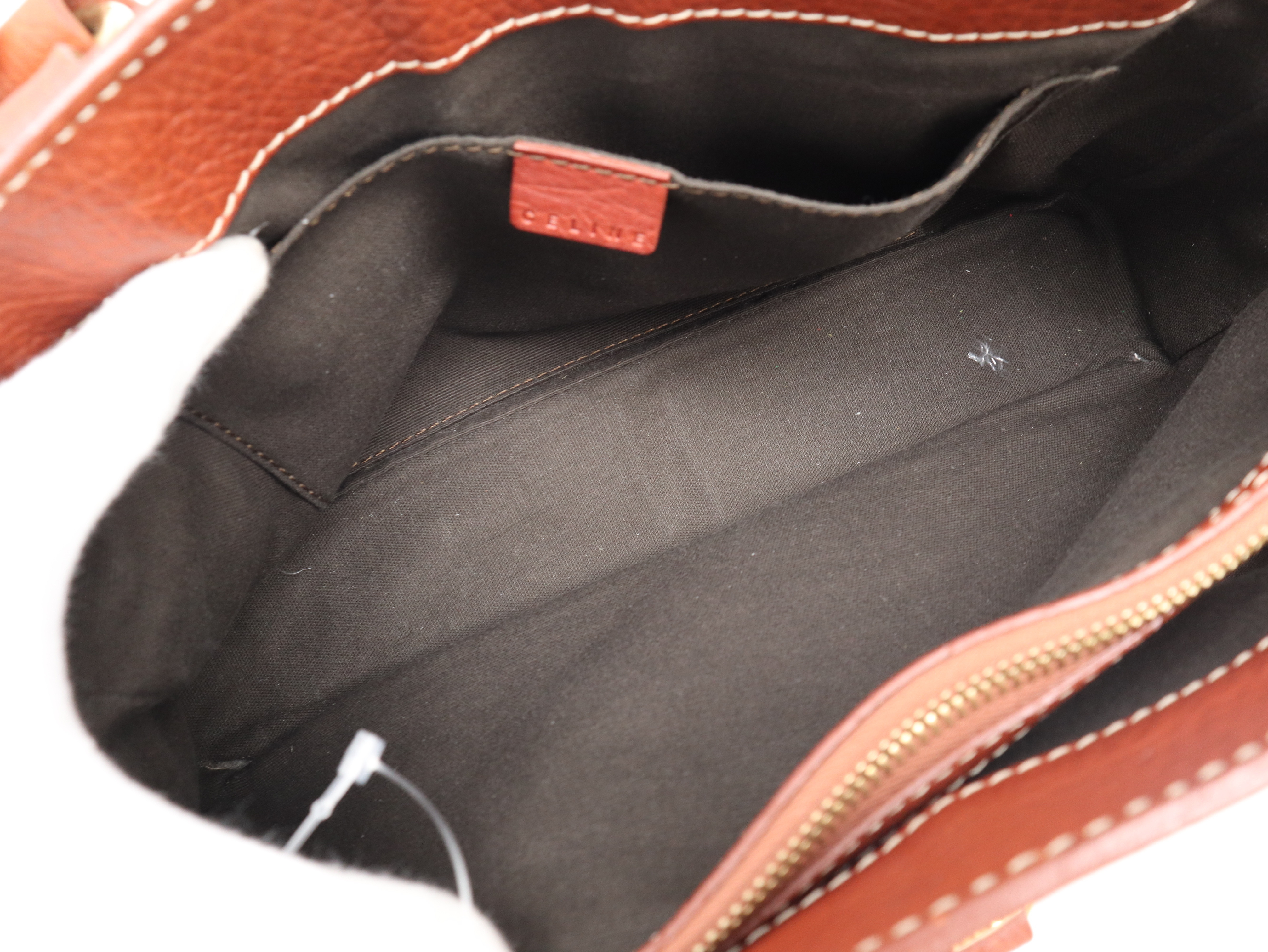 Leather Handbag, Brown, with Dust Bag — view 10