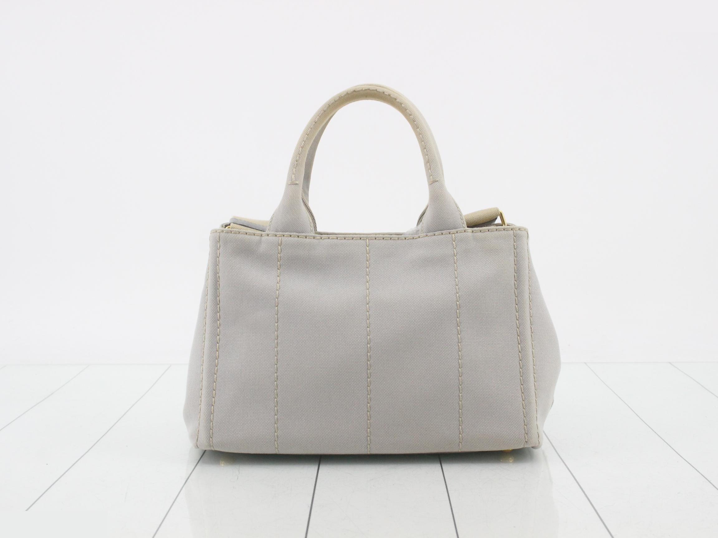 Denim Canapa Tote Bag, Gray, Gold Hardware, Includes Shoulder Strap, Card Holder, and Dust Bag — view 2