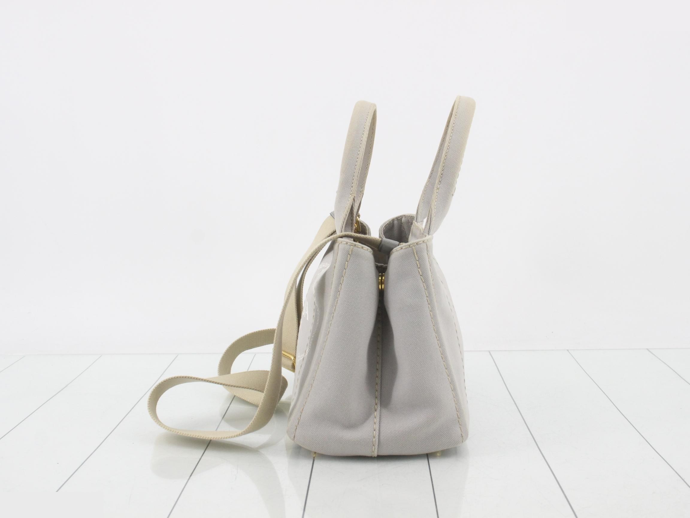 Denim Canapa Tote Bag, Gray, Gold Hardware, Includes Shoulder Strap, Card Holder, and Dust Bag — view 3