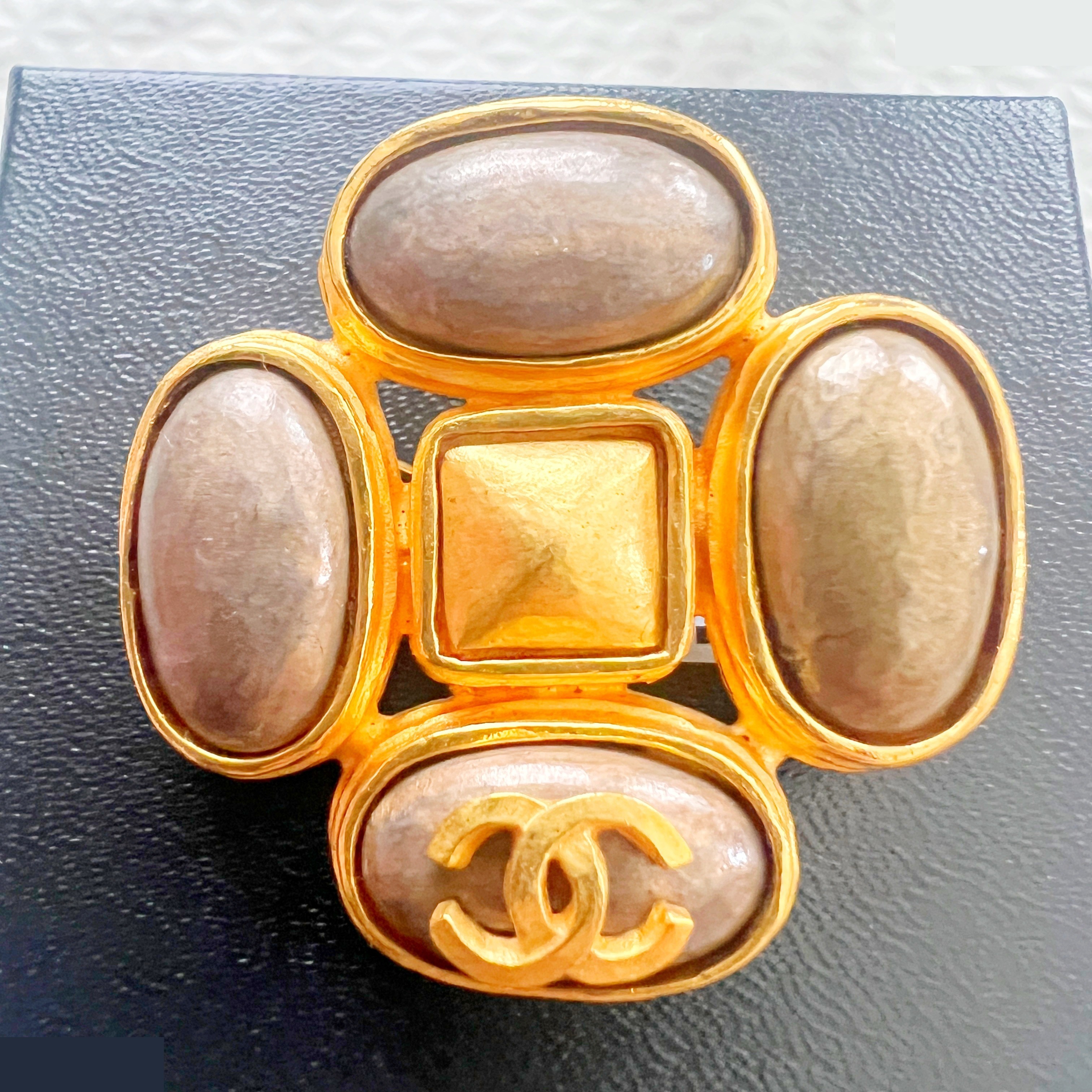 97A Colored Stone Cross Brooch — view 2