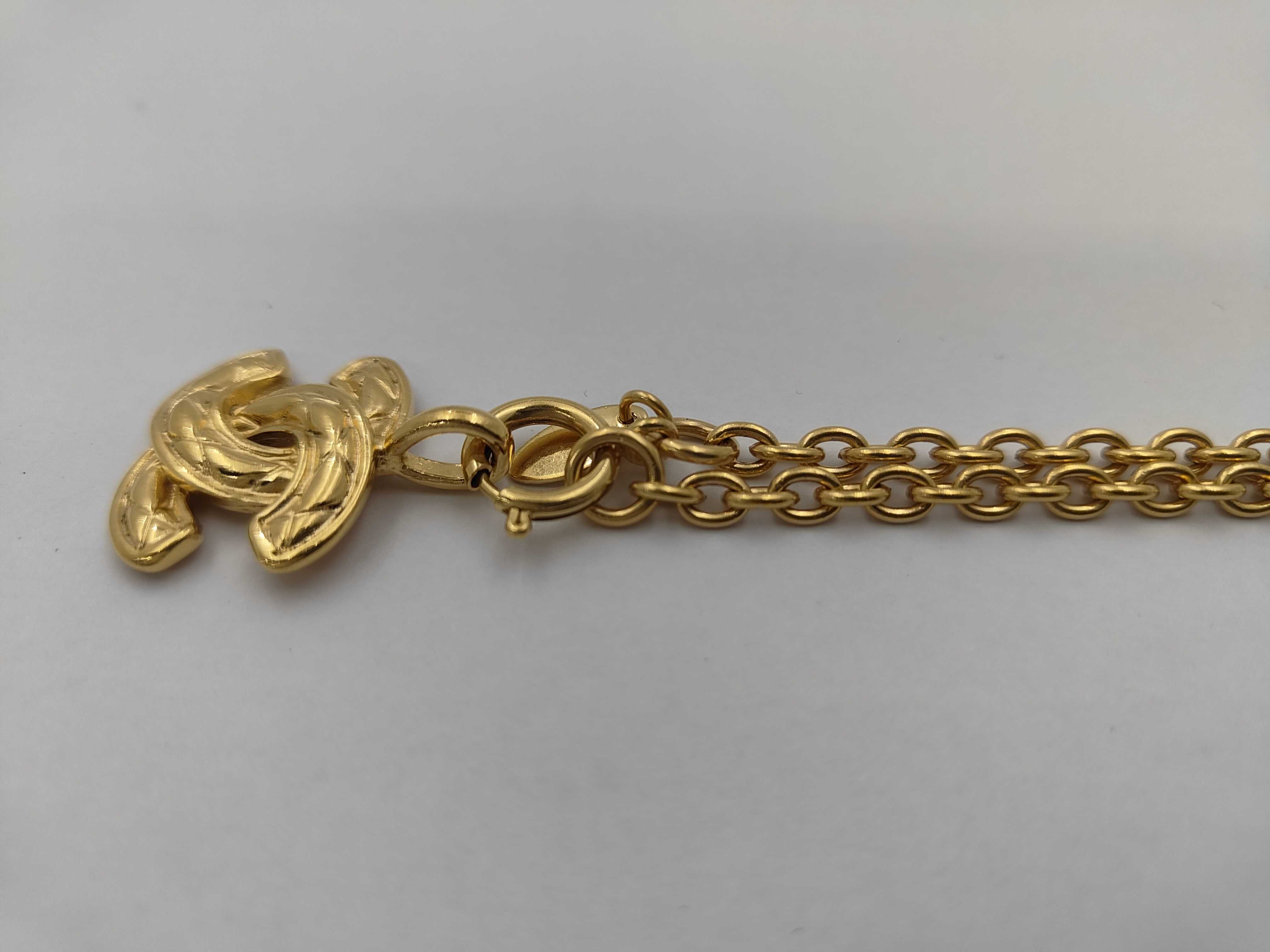 Necklace 3858 Coco Mark Matelassé Gold, No Year Engraving. — view 2