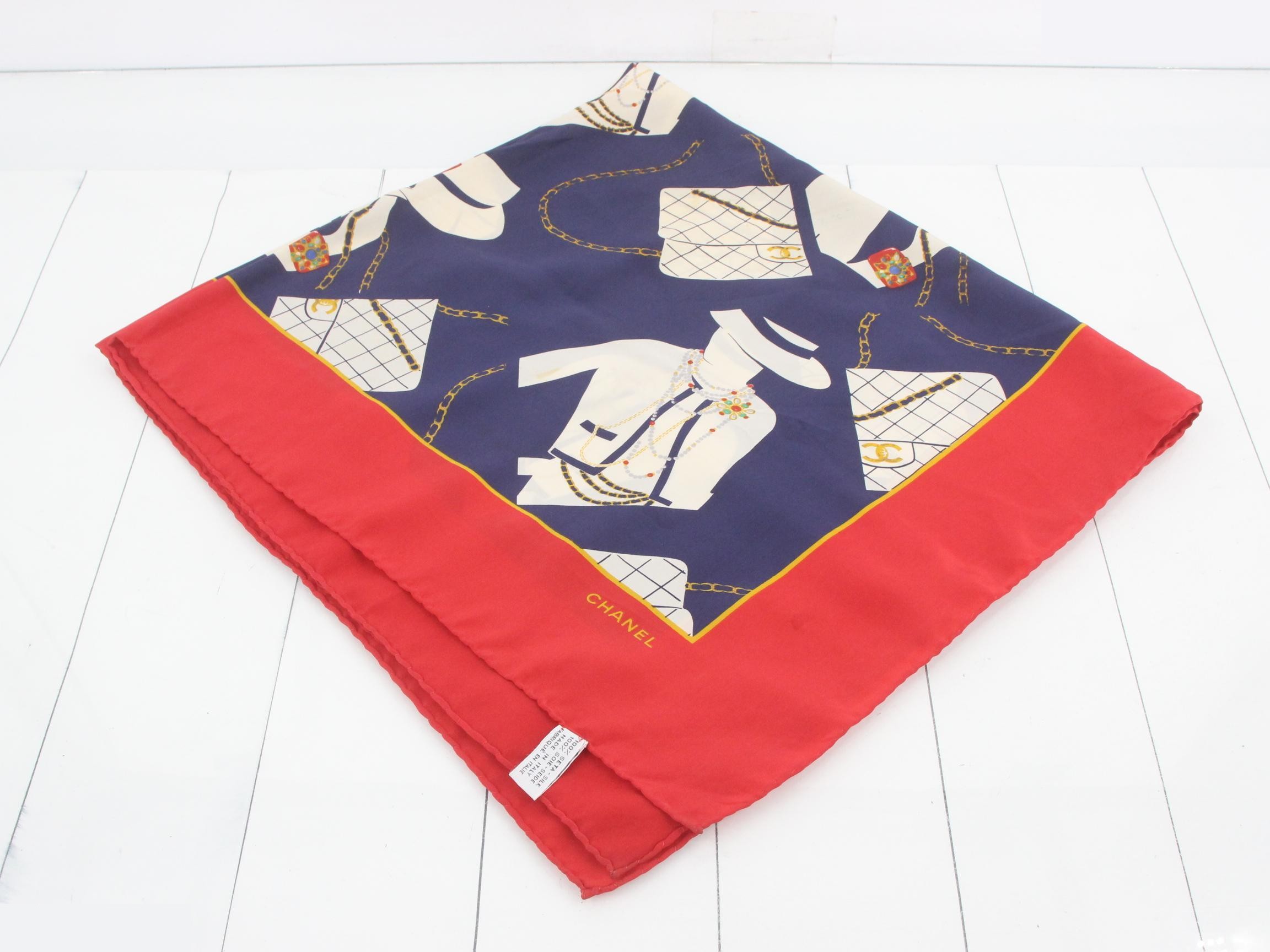 Vintage large silk scarf with tags.
