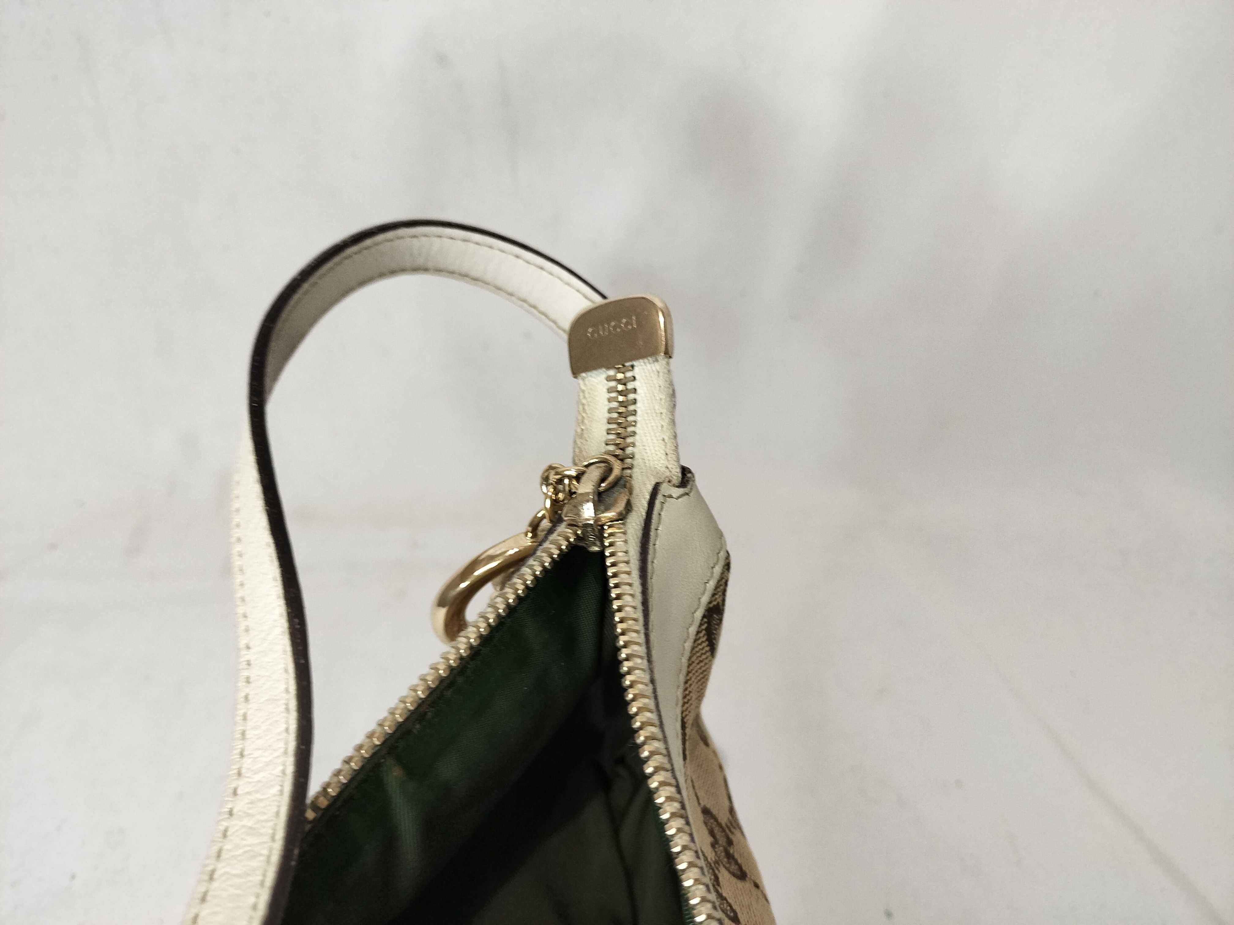 White Canvas GG Monogram Shoulder Bag (Handbag) — view 11