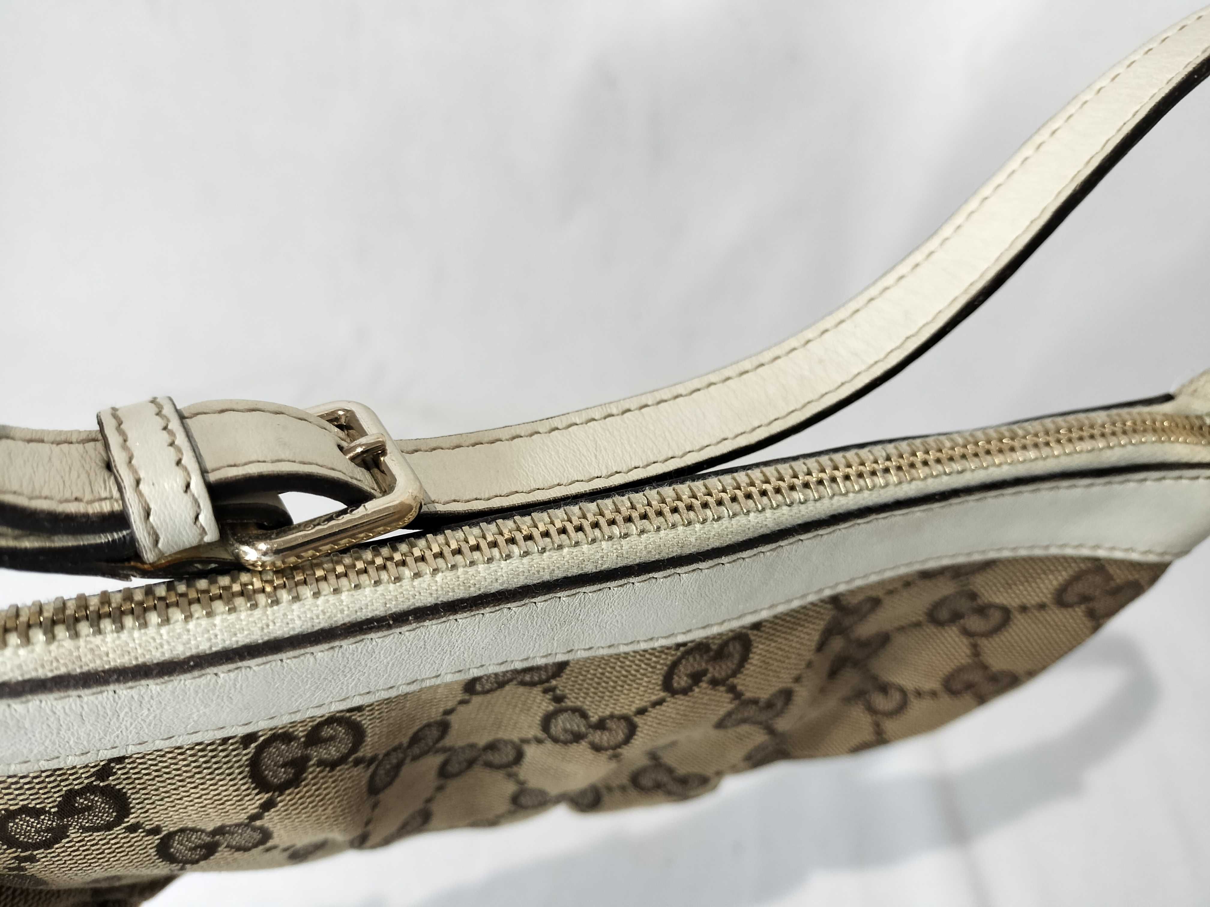 White Canvas GG Monogram Shoulder Bag (Handbag) — view 8