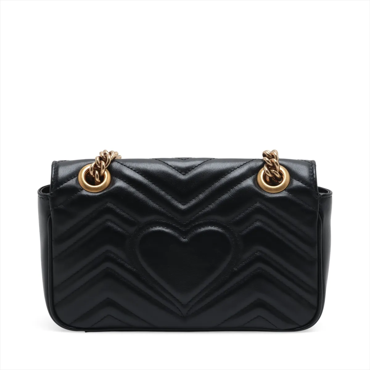 GG Marmont Leather Chain Shoulder Bag, Black, 446744 — view 2